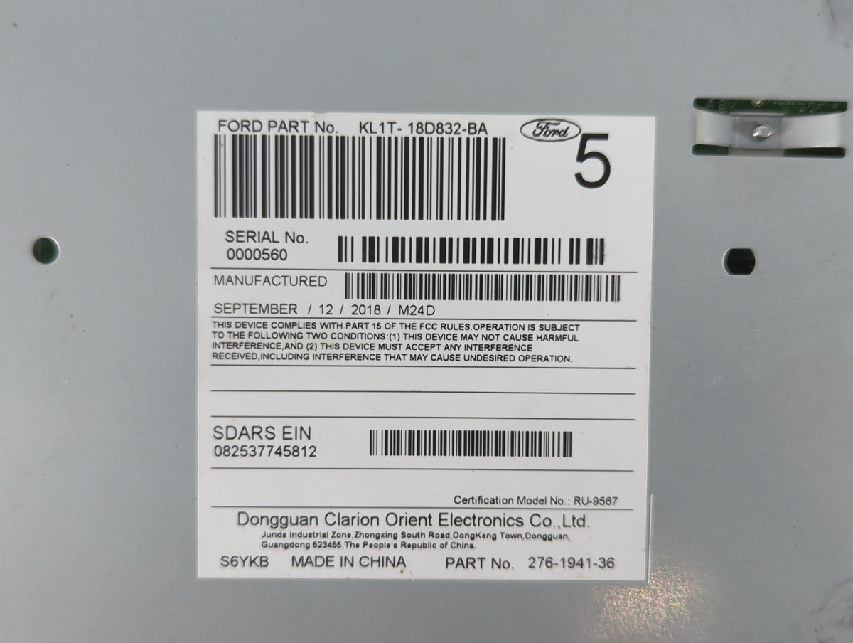 2019-2019 Ford Expedition Am Fm Cd Player Radio Receiver 766799 - Oemusedautoparts1.com