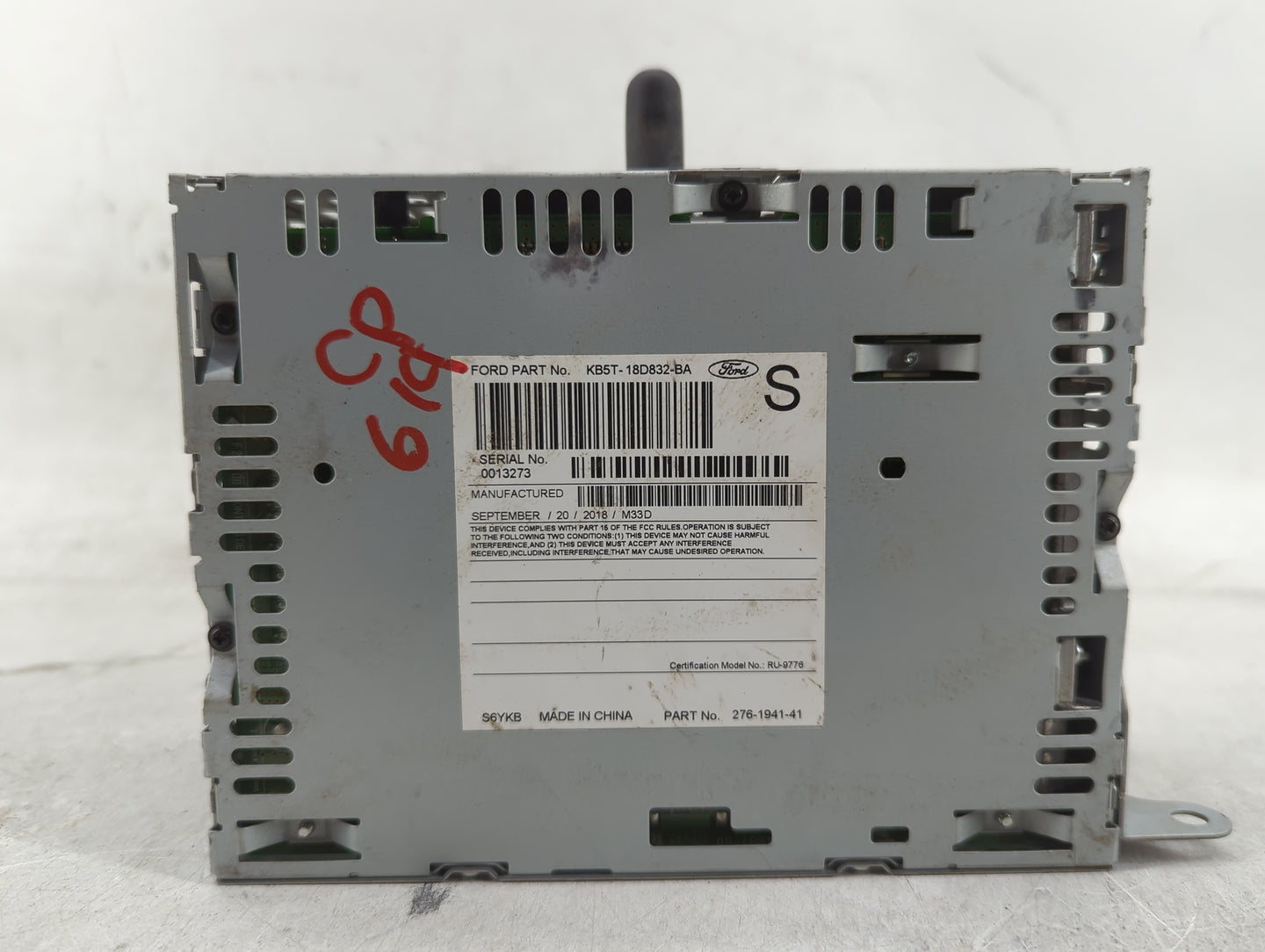 2018-2019 Ford Explorer Radio AM FM Cd Player Receiver Replacement P/N:KB5T-18D832-BA 276-1941-41 Fits Fits 2018 2019 OEM Us
