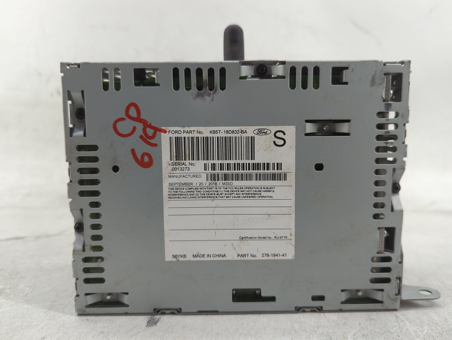 2018-2019 Ford Explorer Radio AM FM Cd Player Receiver Replacement P/N:KB5T-18D832-BA 276-1941-41 Fits Fits 2018 2019 OEM Us