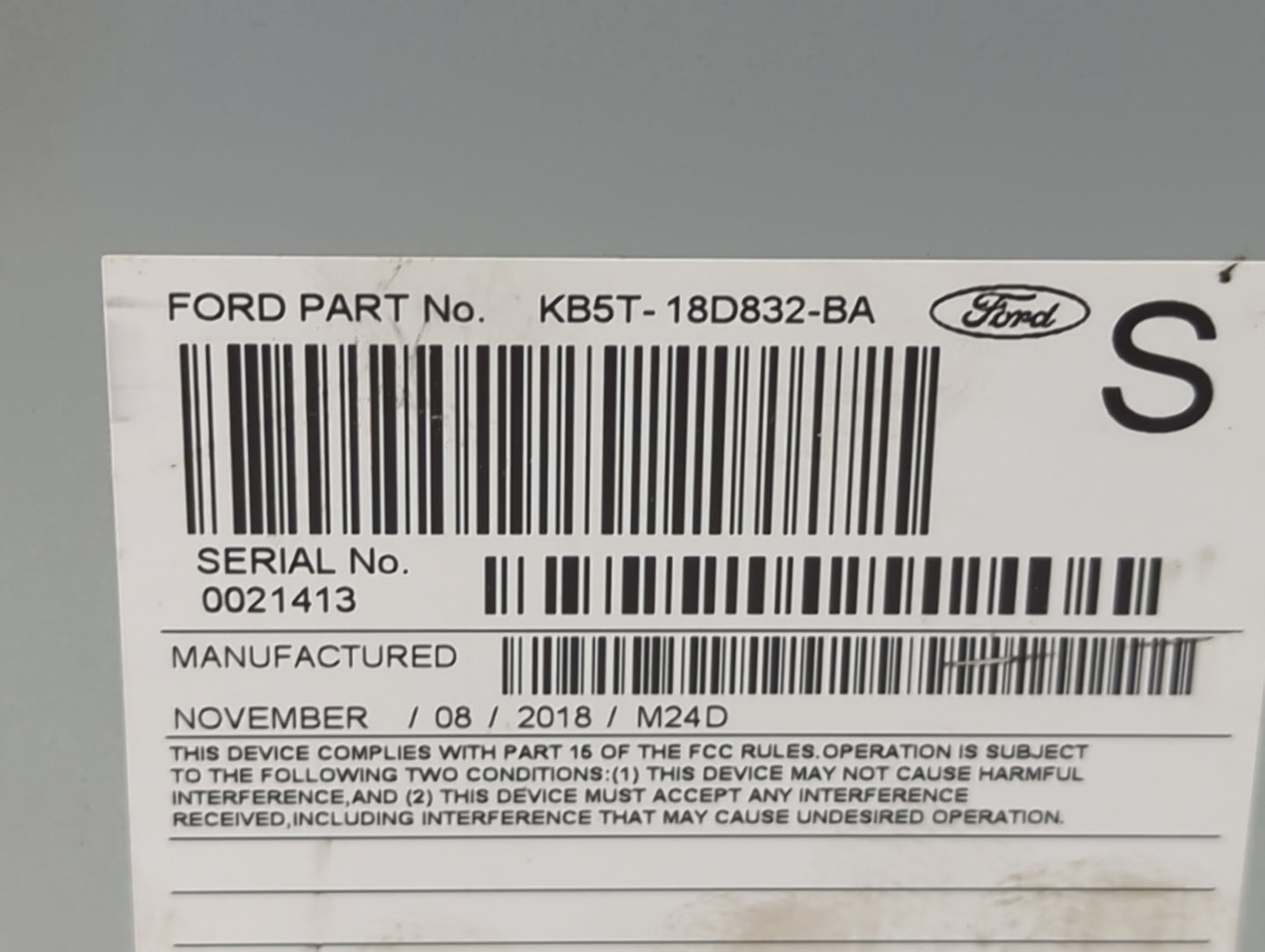 2019 Ford Explorer Radio AM FM Cd Player Receiver Replacement P/N:RU-9776L-A KB5T-18D832-BA Fits OEM Used Auto Parts - Oemus