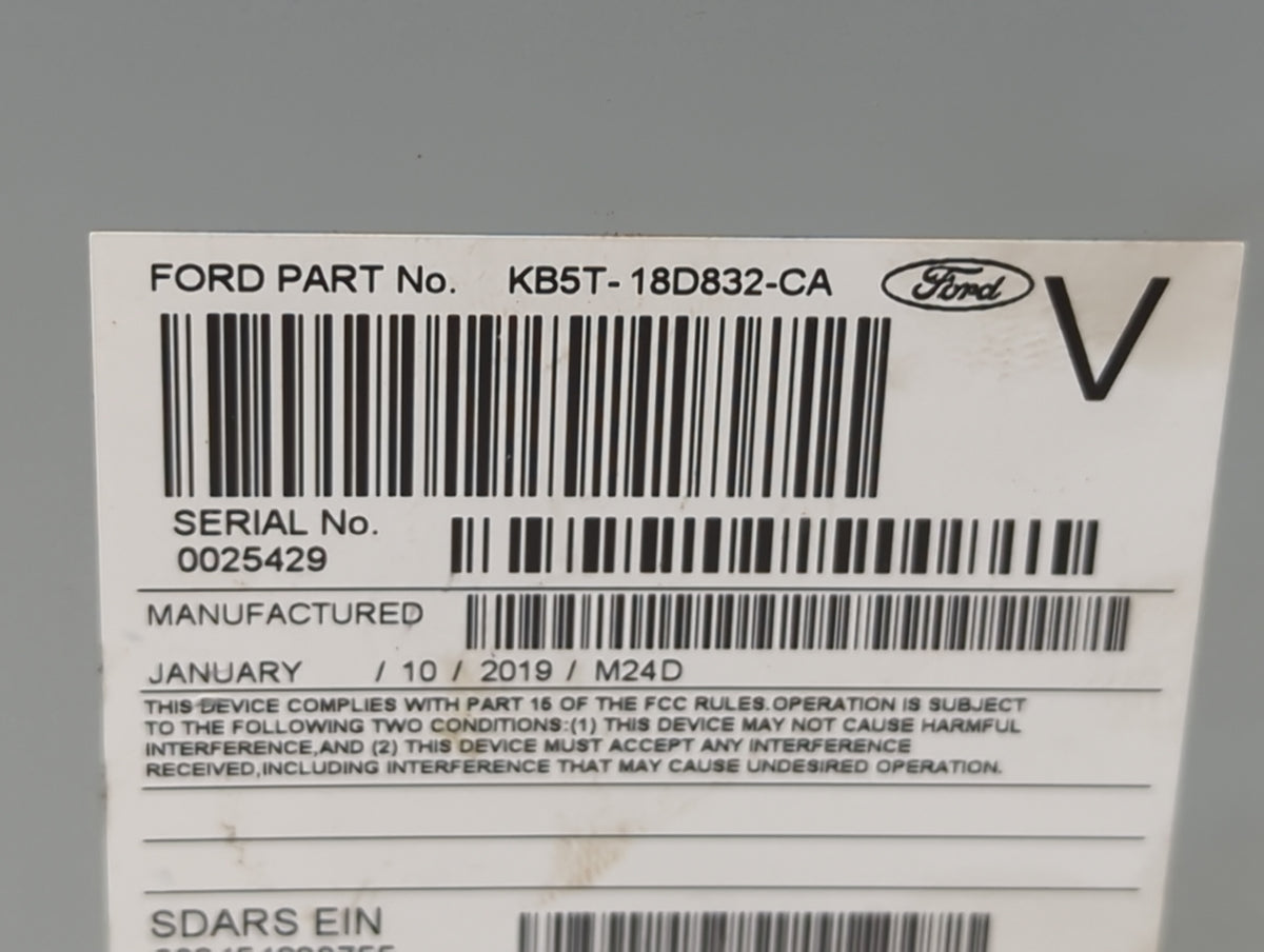 2018-2019 Ford Explorer Radio AM FM Cd Player Receiver Replacement P/N:RU-9777L-A KB5T-18D832-CA Fits Fits 2018 2019 OEM Use