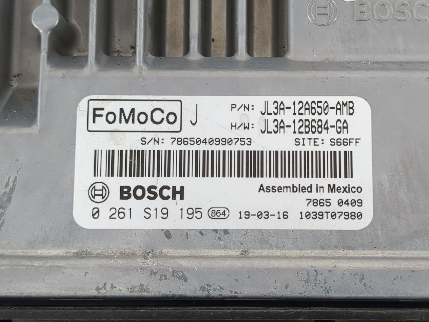 2018-2020 Ford F-150 PCM Engine Control Computer ECU ECM PCU OEM P/N:JL3A-12A650-AMB Fits Fits 2018 2019 2020 OEM Used Auto 