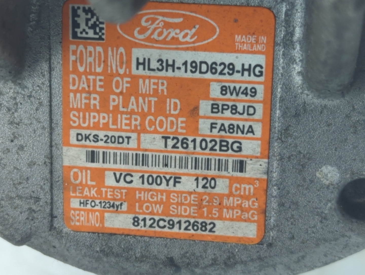 2017-2020 Ford F-150 Air Conditioning A/c Ac Compressor Oem - Oemusedautoparts1.com
