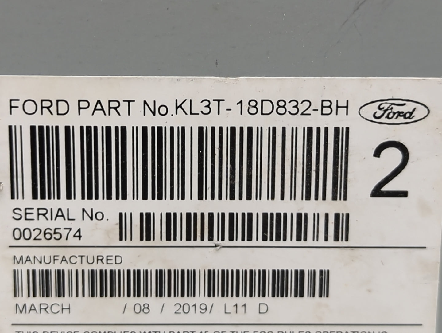 2019-2020 Ford F-150 Radio AM FM Cd Player Receiver Replacement P/N:KL3T-18D832-BH Fits Fits 2019 2020 OEM Used Auto Parts -