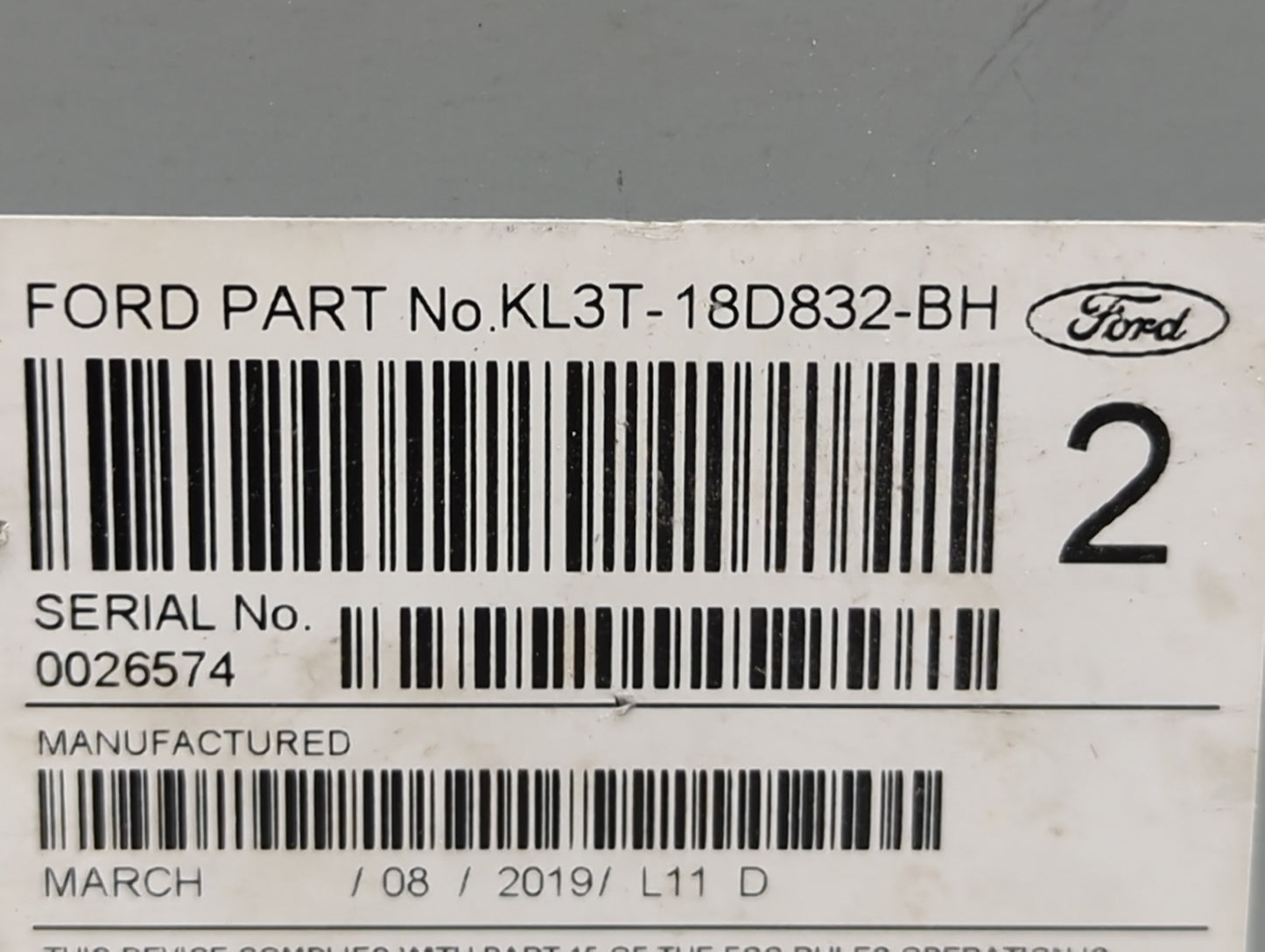 2019-2020 Ford F-150 Radio AM FM Cd Player Receiver Replacement P/N:KL3T-18D832-BH Fits Fits 2019 2020 OEM Used Auto Parts -