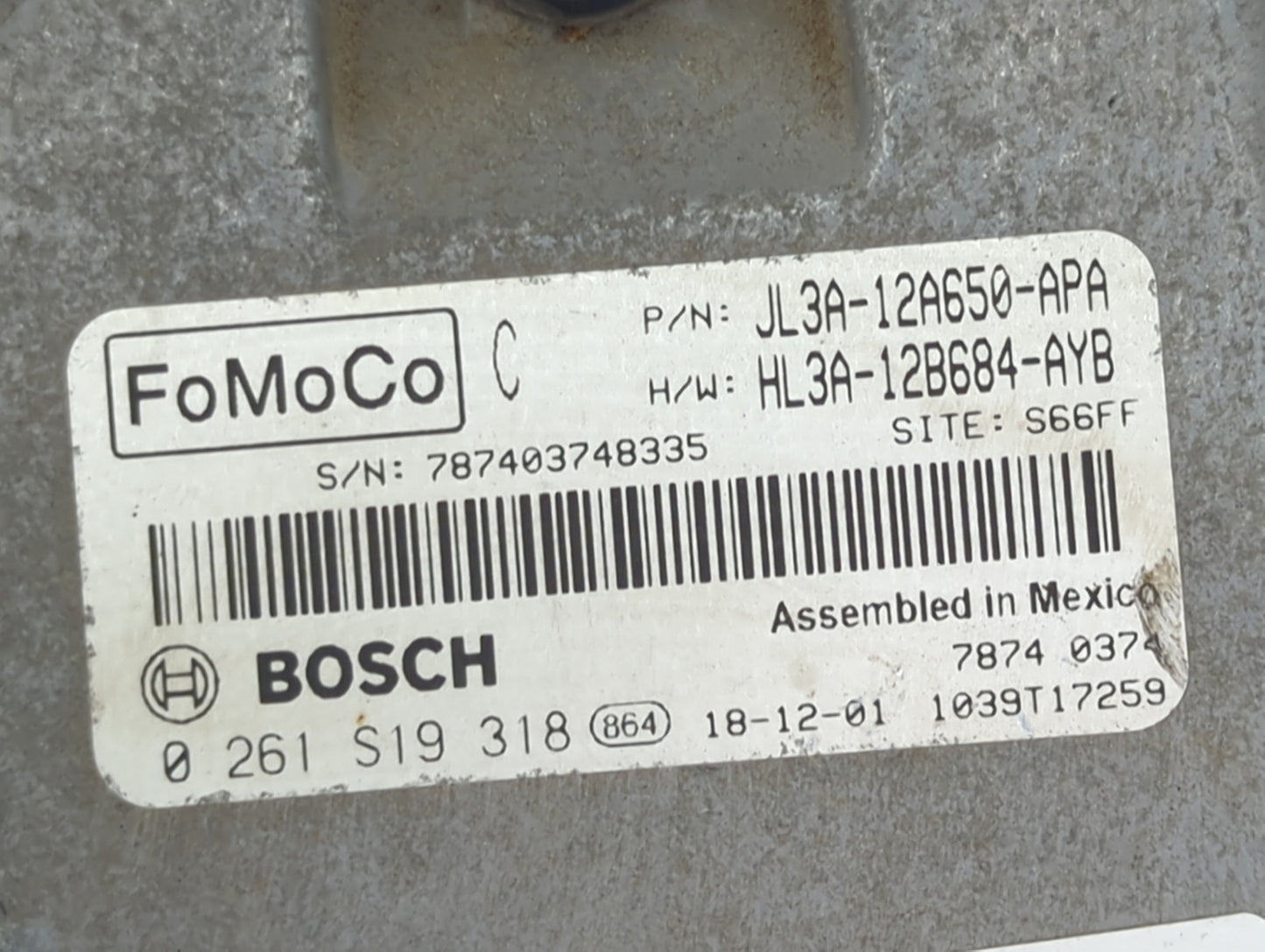 2018-2020 Ford F-150 PCM Engine Control Computer ECU ECM PCU OEM P/N:JL3A-12A650-APA HL3A-12B684-AYB Fits Fits 2018 2019 202