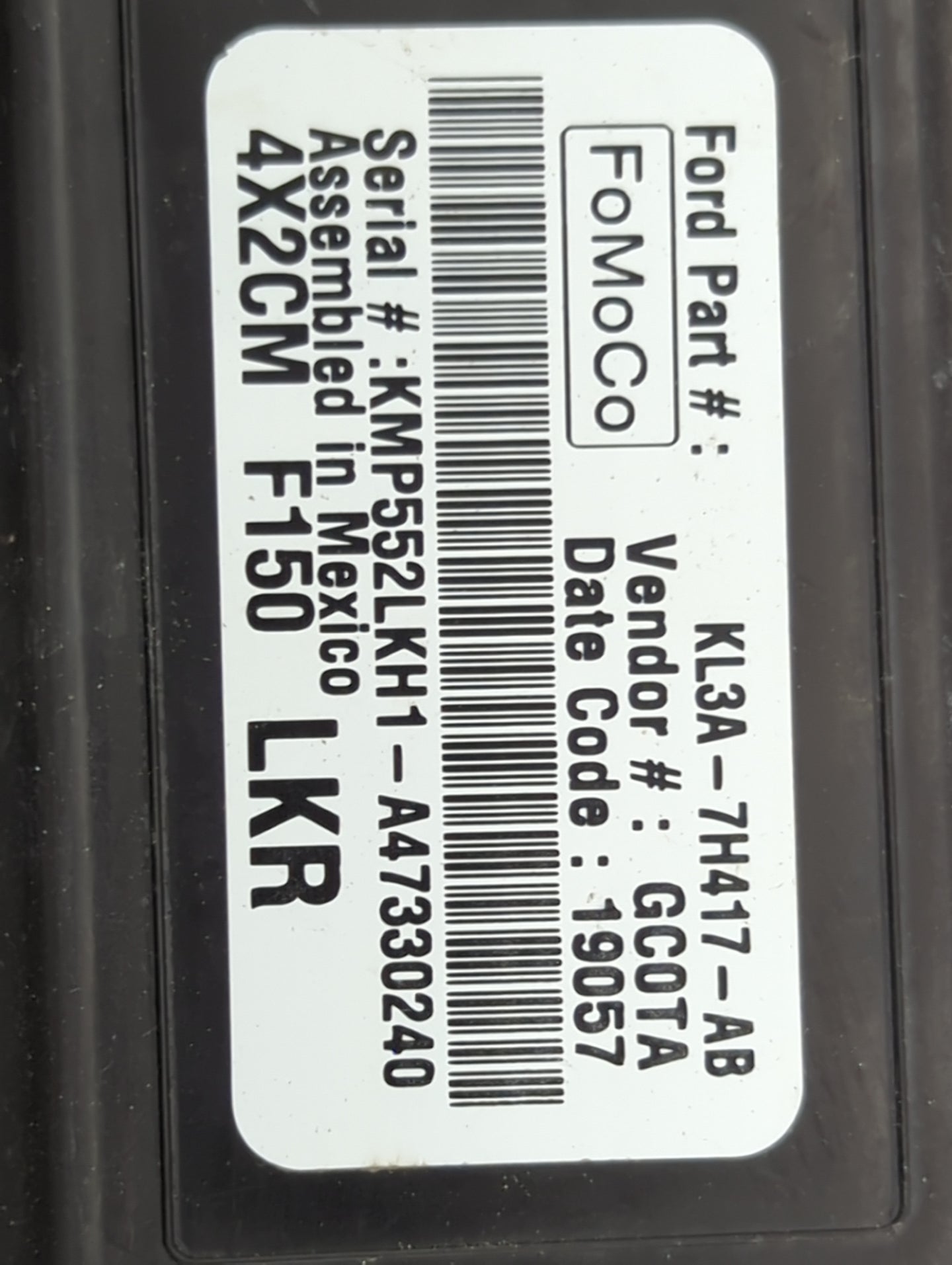 Ford F150 Differential Lock Control Module Kl3a-7h417-ab - Oemusedautoparts1.com