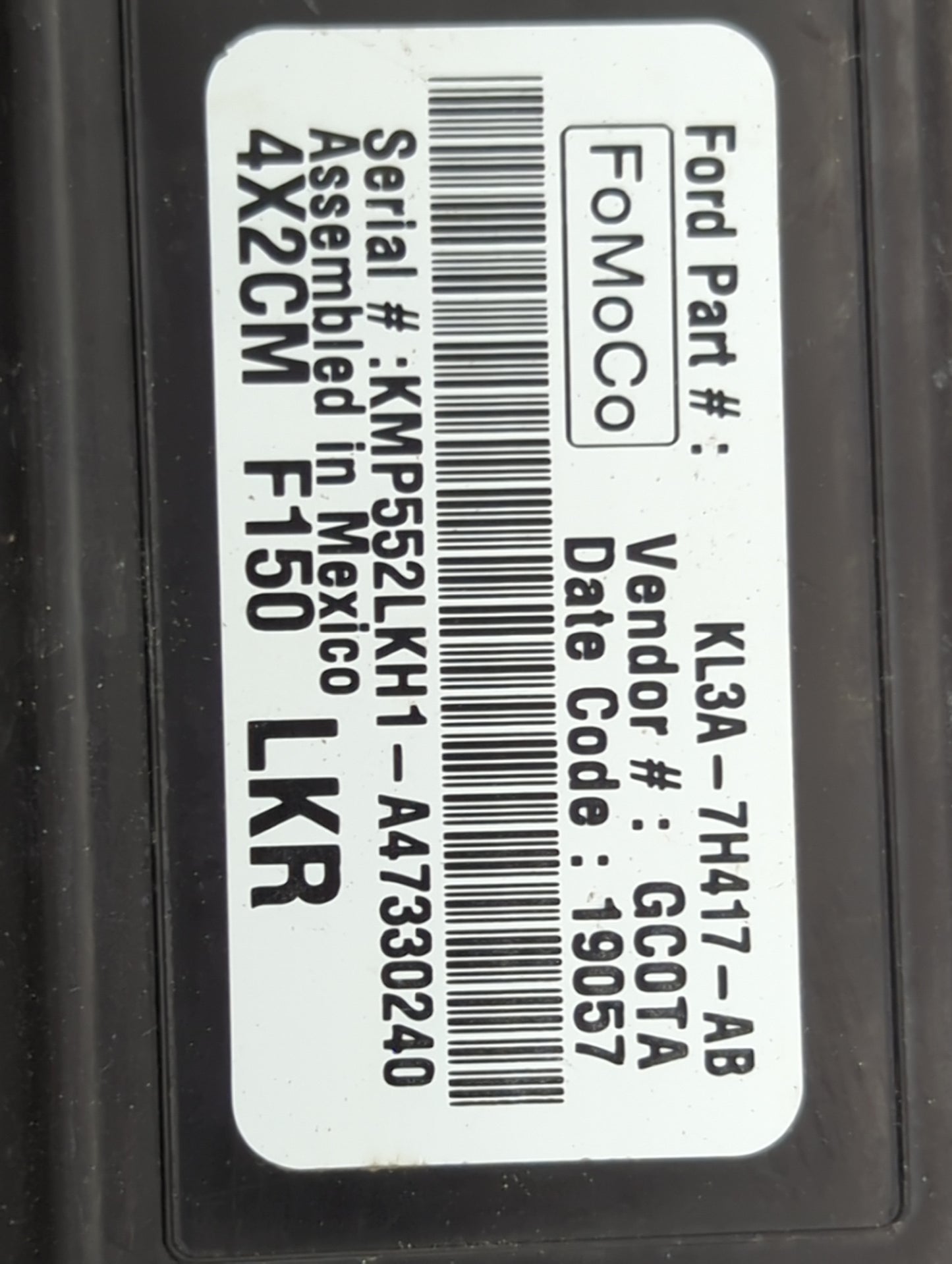 Ford F150 Differential Lock Control Module Kl3a-7h417-ab - Oemusedautoparts1.com