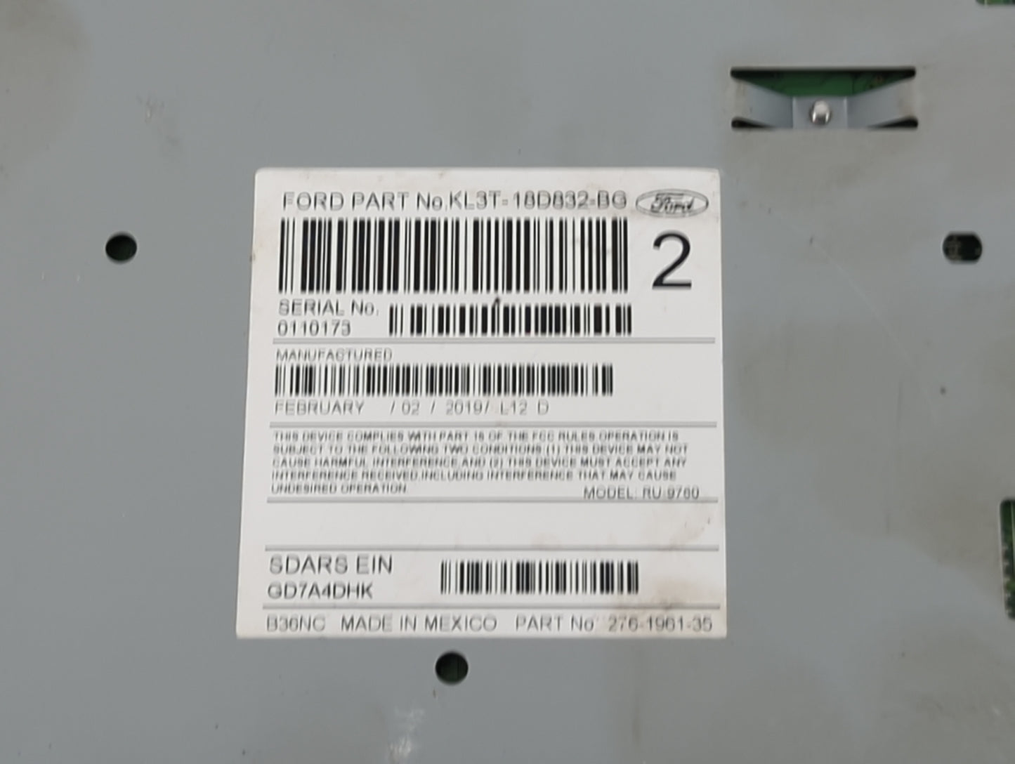 2019 Ford F150 Radio AM FM Cd Player Receiver Replacement P/N:RU-9760P-A KL3T-18D832-BG, RU-9760, 276-1961-35 Fits Fits 2020