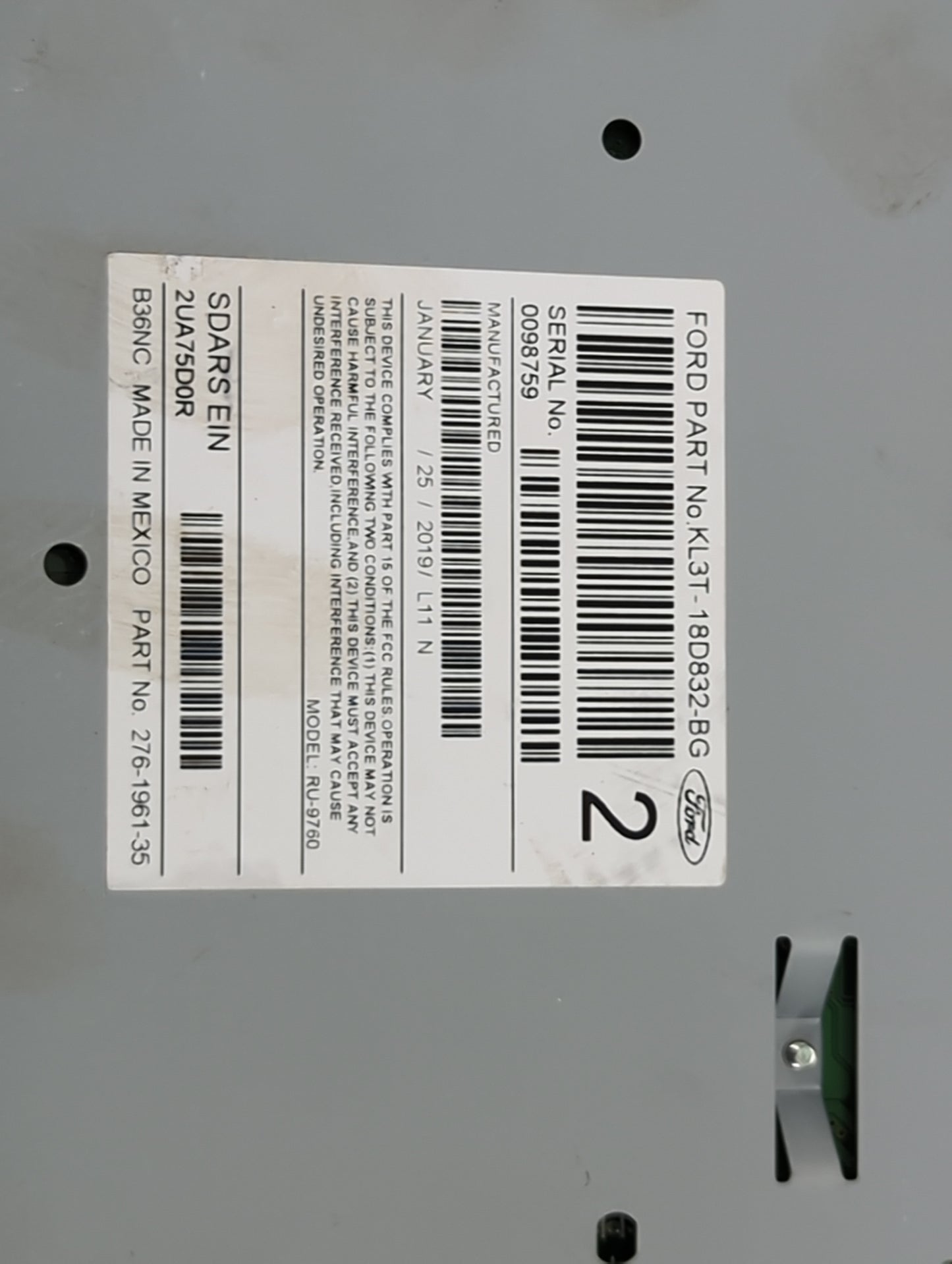 2019 Ford F150 Radio AM FM Cd Player Receiver Replacement P/N:RU-9760P-A KL3T-18D832-BG, RU-9760, 276-1961-35 Fits Fits 2020