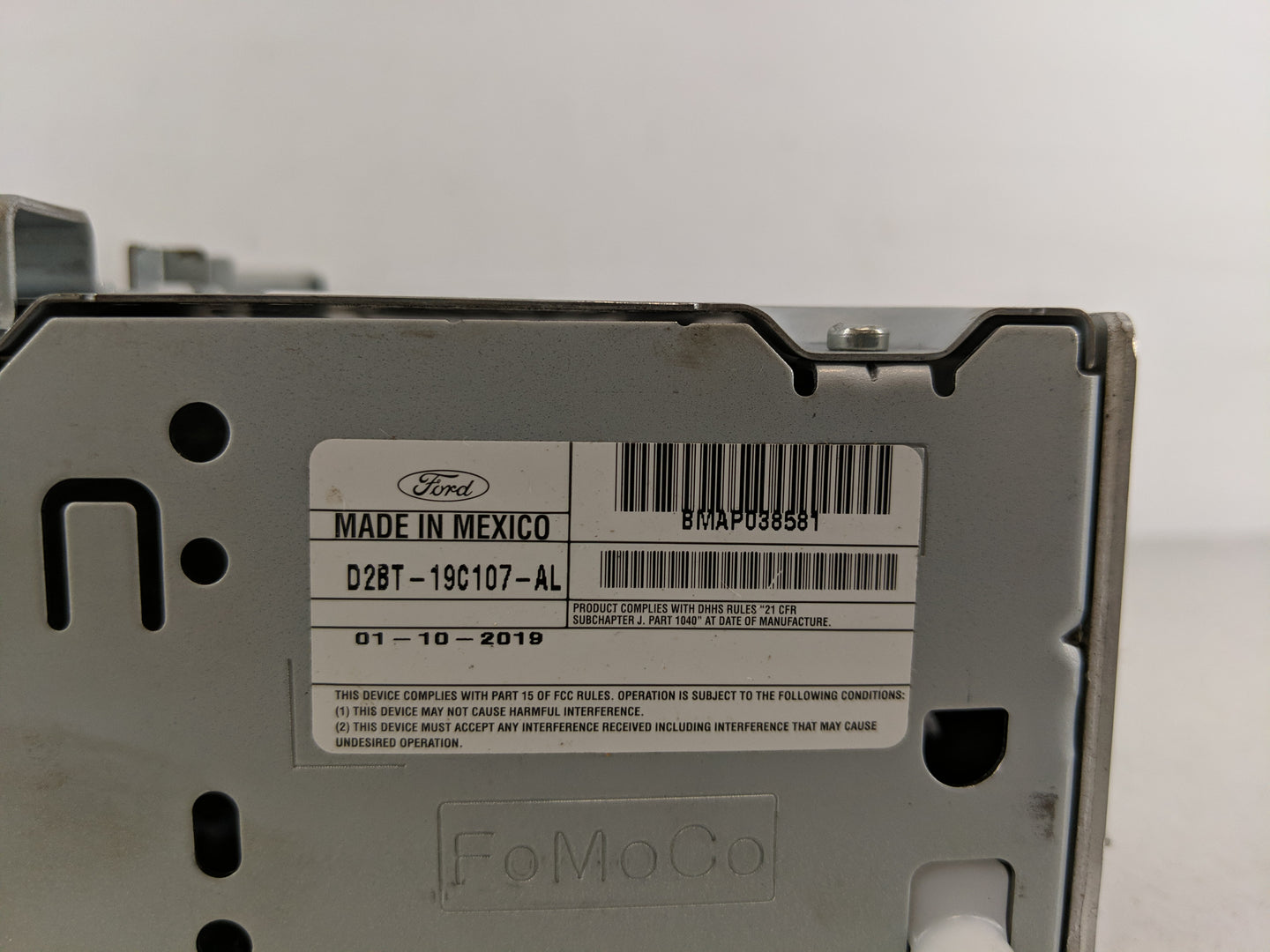 2018-2019 Ford Fiesta Radio AM FM Cd Player Receiver Replacement P/N:D2BT-19C107-AL Fits Fits 2018 2019 OEM Used Auto Parts 