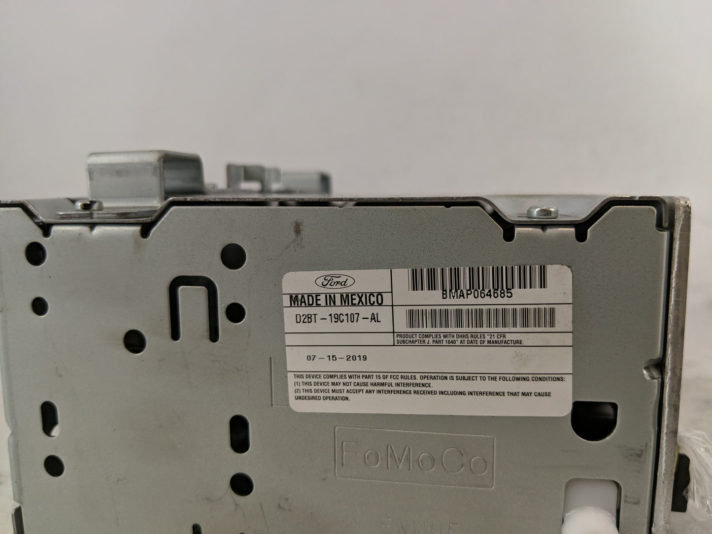 2018-2019 Ford Fiesta Radio AM FM Cd Player Receiver Replacement P/N:D2BT-19C107-AL Fits Fits 2018 2019 OEM Used Auto Parts 