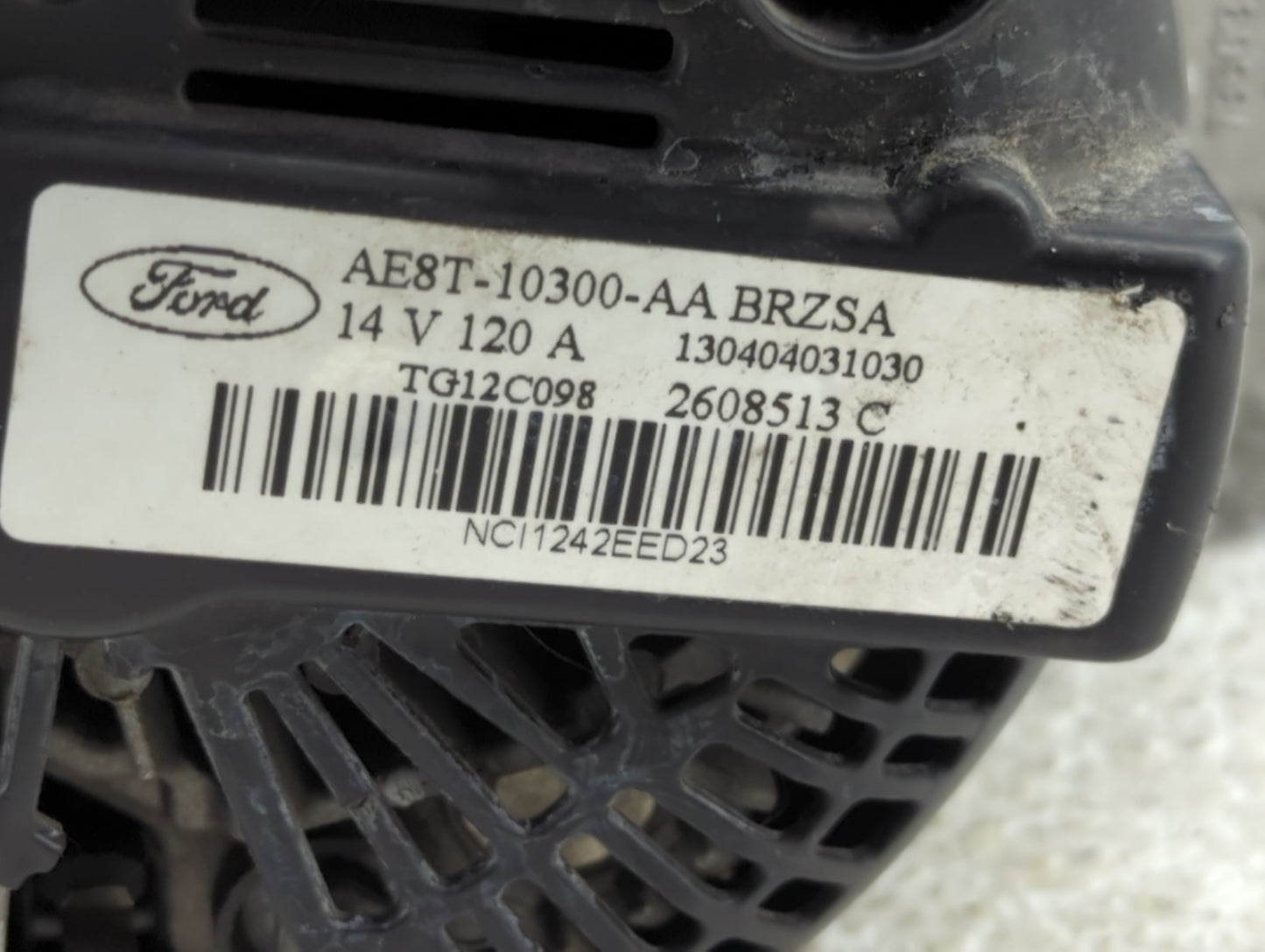 2014-2019 Ford Fiesta Alternator Replacement Generator Charging Assembly Engine OEM P/N:2608513C Fits OEM Used Auto Parts - 