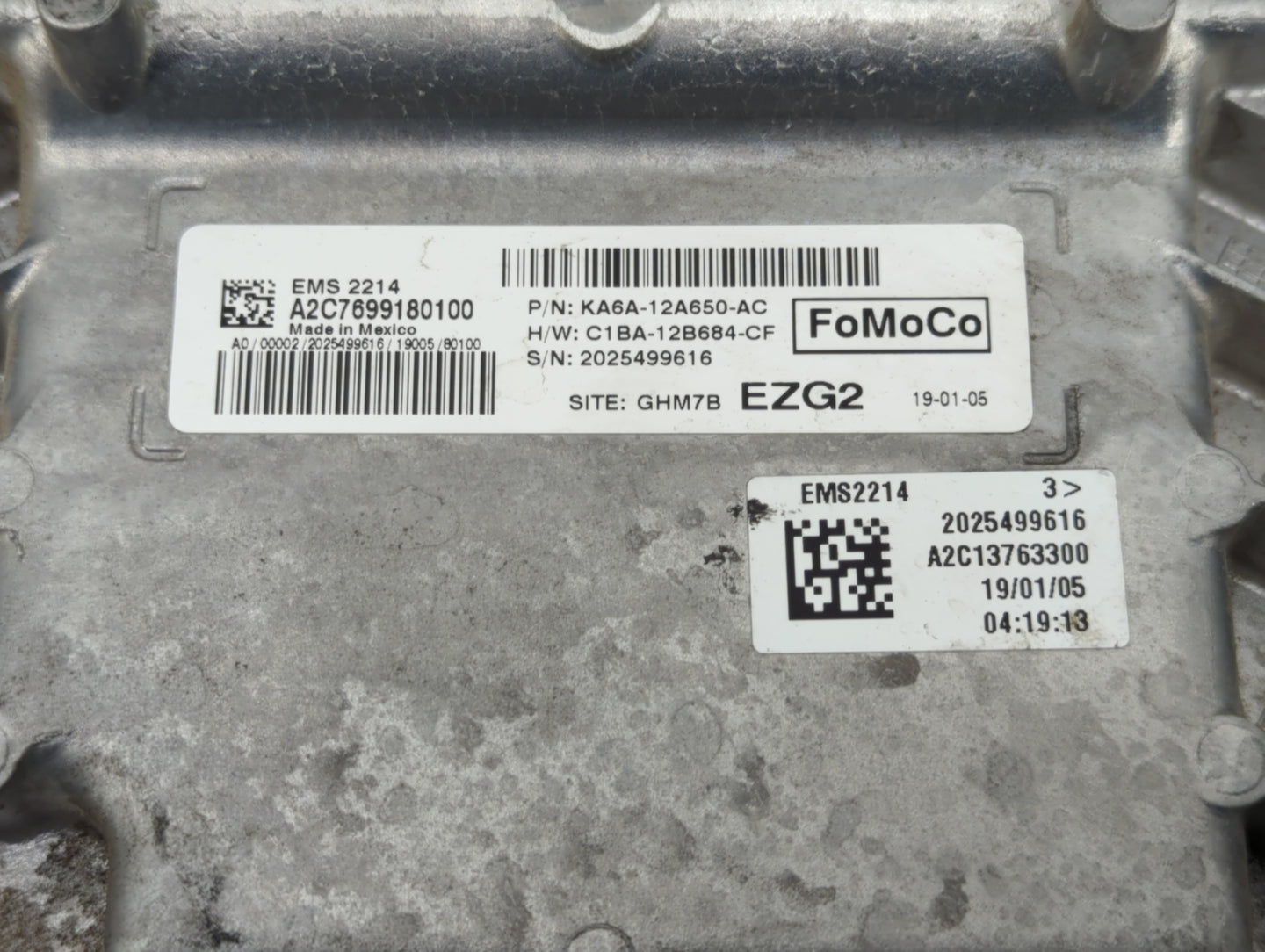 2019 Ford Fiesta PCM Engine Control Computer ECU ECM PCU OEM P/N:C1BA-12B684-CF KA6A-12A650-AC Fits OEM Used Auto Parts - Oe