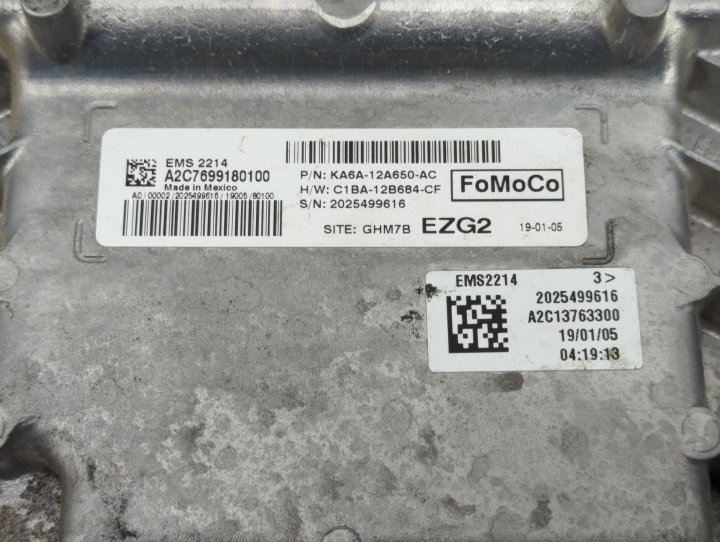 2019 Ford Fiesta PCM Engine Control Computer ECU ECM PCU OEM P/N:C1BA-12B684-CF KA6A-12A650-AC Fits OEM Used Auto Parts - Oe
