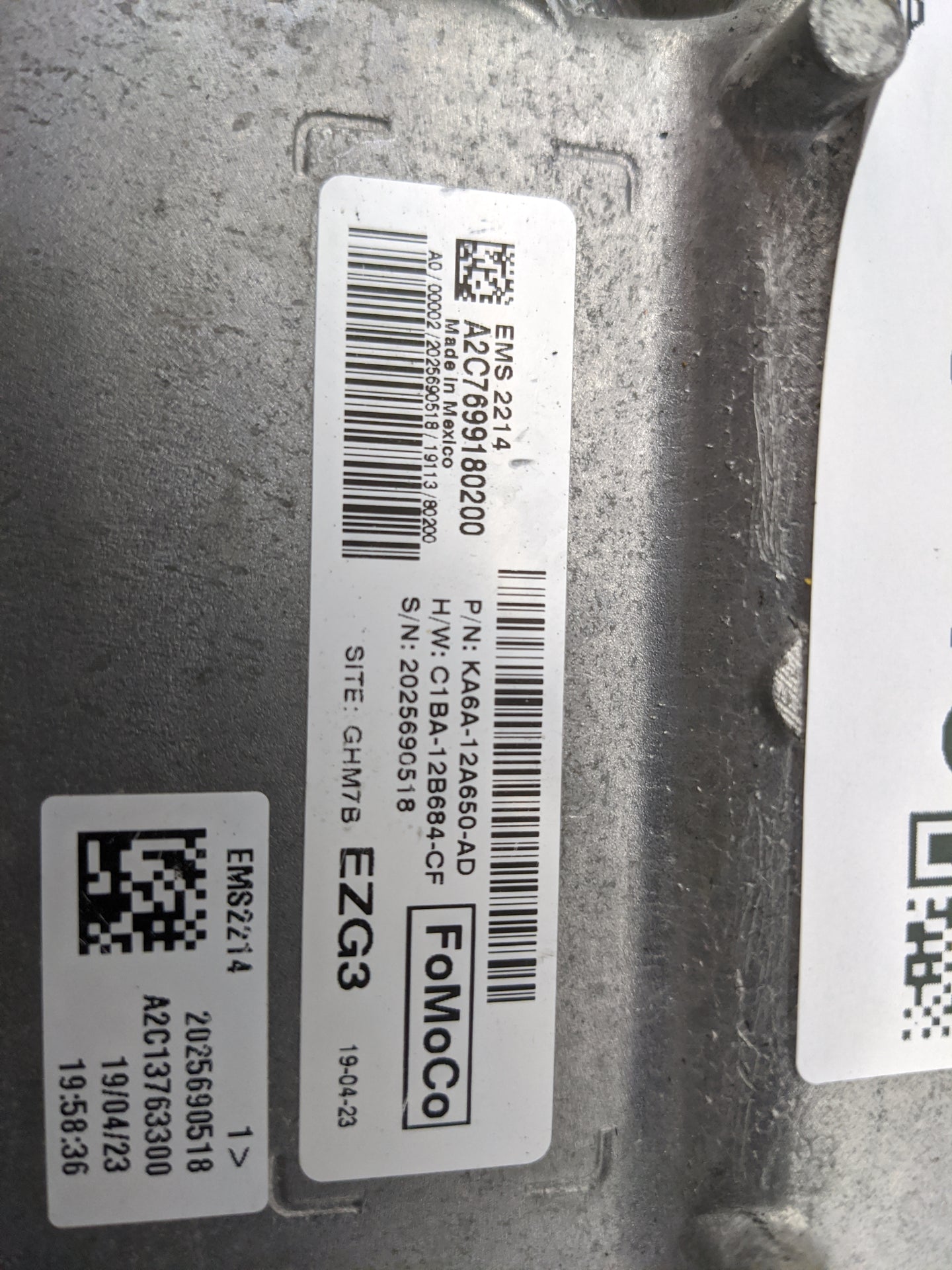 2019 Ford Fiesta PCM Engine Control Computer ECU ECM PCU OEM P/N:KA6A-12A650-AD C1BA-12B684-CF, A2C7699180200, A2C13763300 F