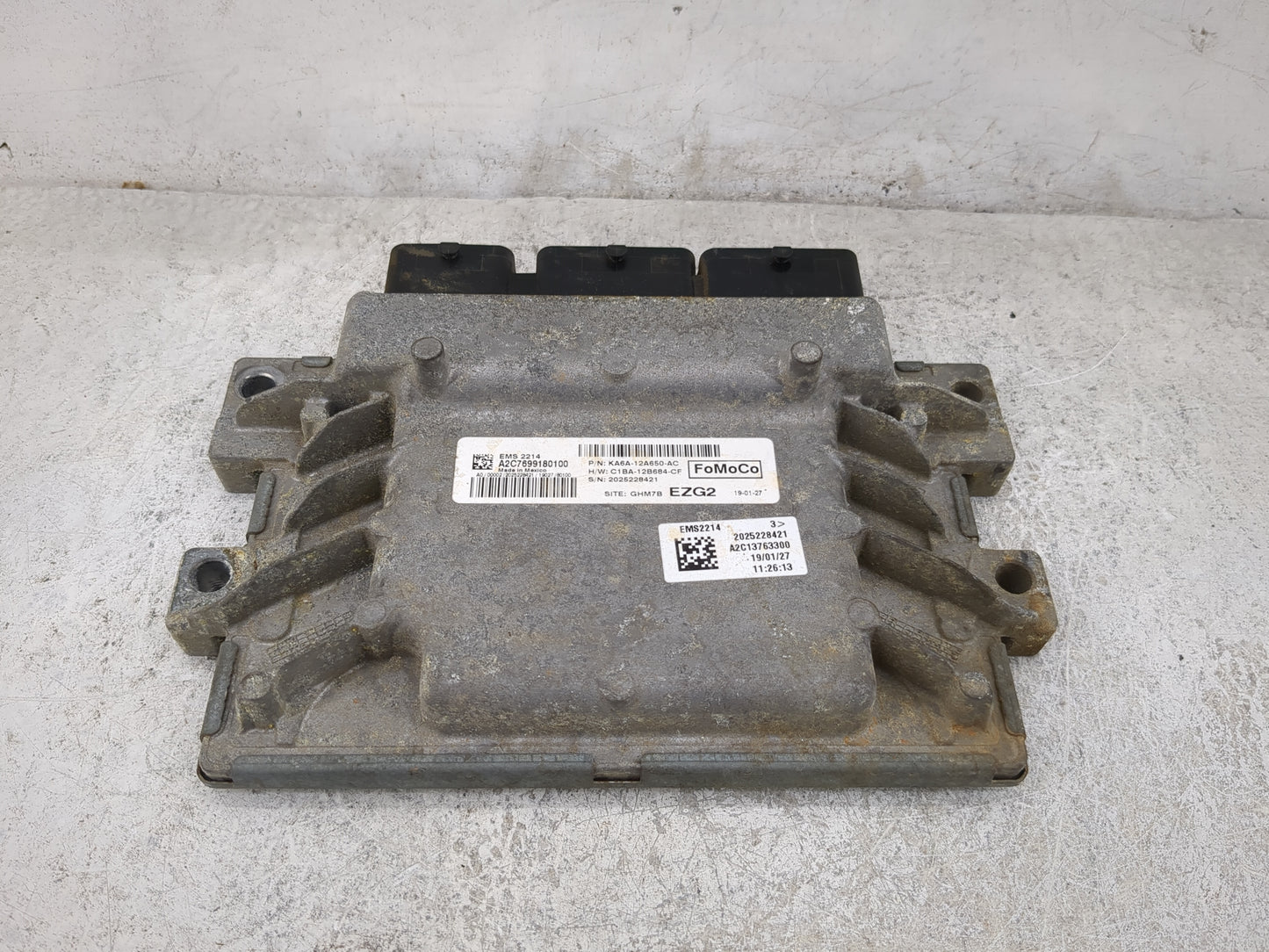 2019 Ford Fiesta PCM Engine Control Computer ECU ECM PCU OEM P/N:KA6A-12A650-AC C1BA-12B684-CF, A2C7699180100, EMS 2214 Fits