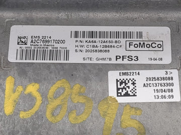 2019 Ford Fiesta PCM Engine Control Computer ECU ECM PCU OEM P/N:KA6A-12A650-BD C1BA-12B684-CF, A2C7699170200, A2C13763300 OEM Used Auto Parts