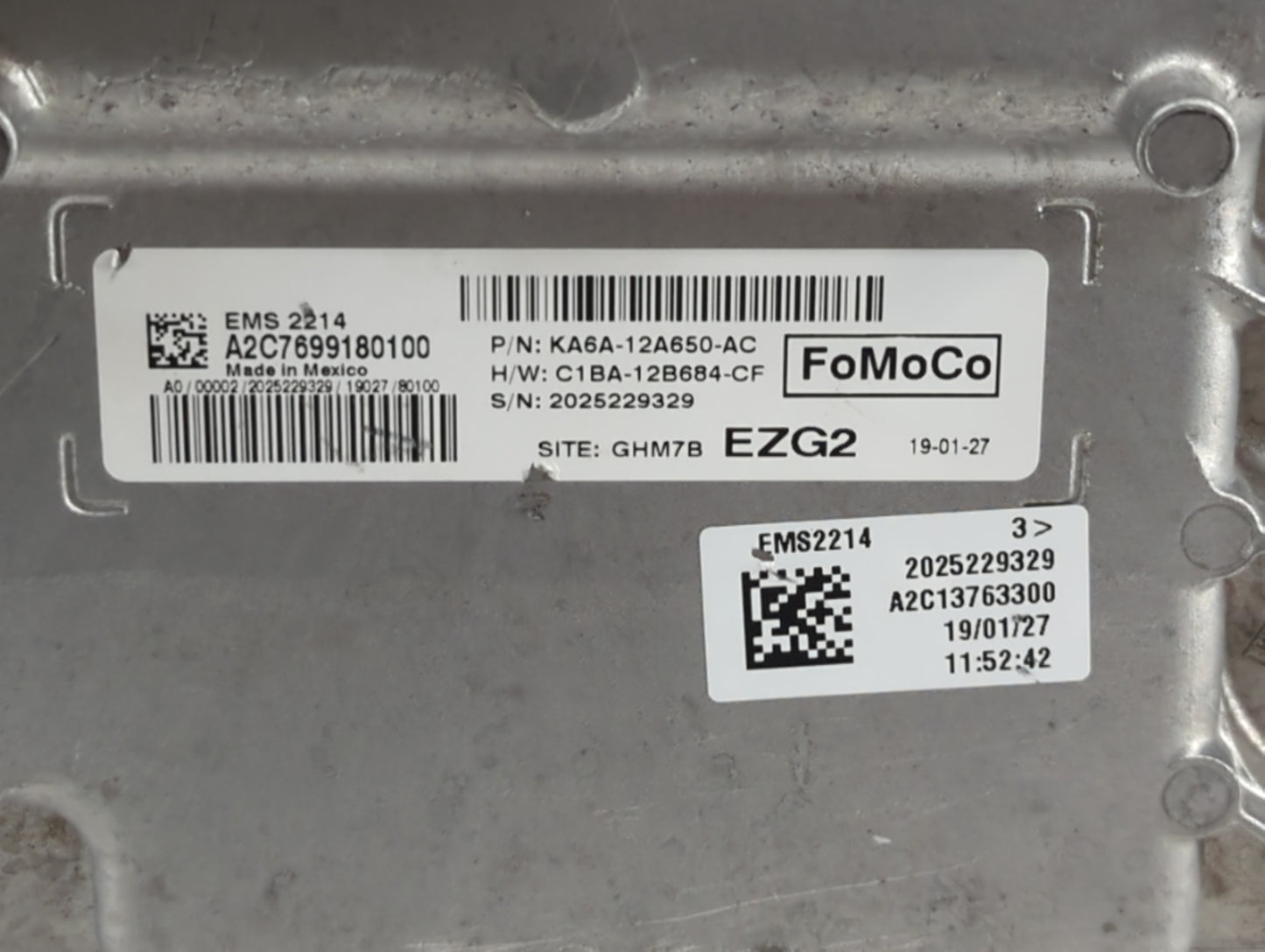 2019 Ford Fiesta PCM Engine Control Computer ECU ECM PCU OEM P/N:KA6A-12A650-AC KA6A-12A650-AD Fits OEM Used Auto Parts - Oe