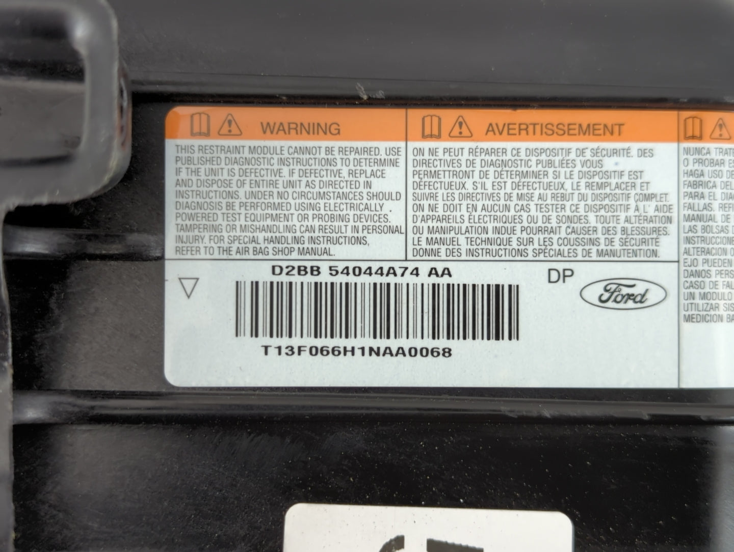 2011-2019 Ford Fiesta Air Bag Passenger Right Dashboard Oem - Oemusedautoparts1.com