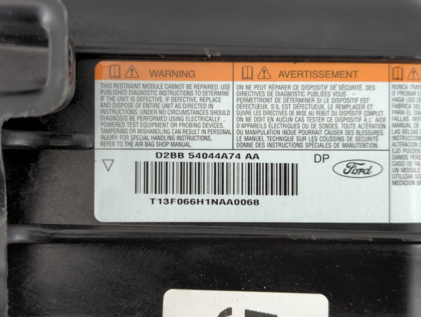 2011-2019 Ford Fiesta Air Bag Passenger Right Dashboard Oem - Oemusedautoparts1.com
