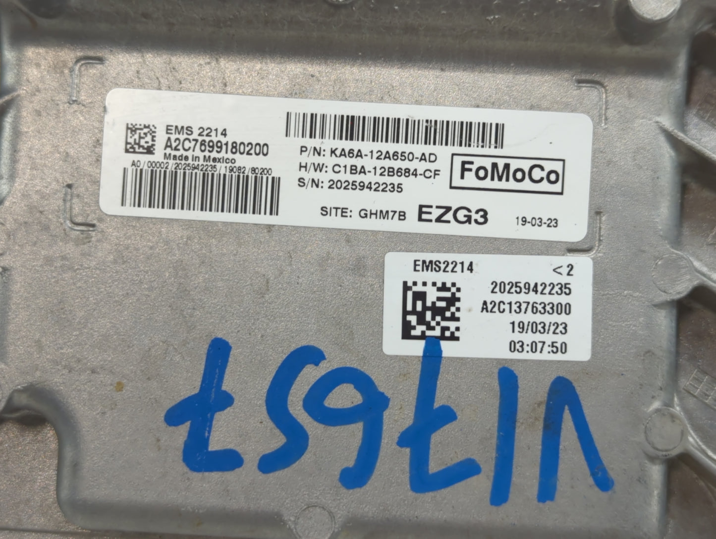 2019 Ford Fiesta PCM Engine Control Computer ECU ECM PCU OEM P/N:C1BA-12B684-CF KA6A-12A650-AD Fits OEM Used Auto Parts - Oe