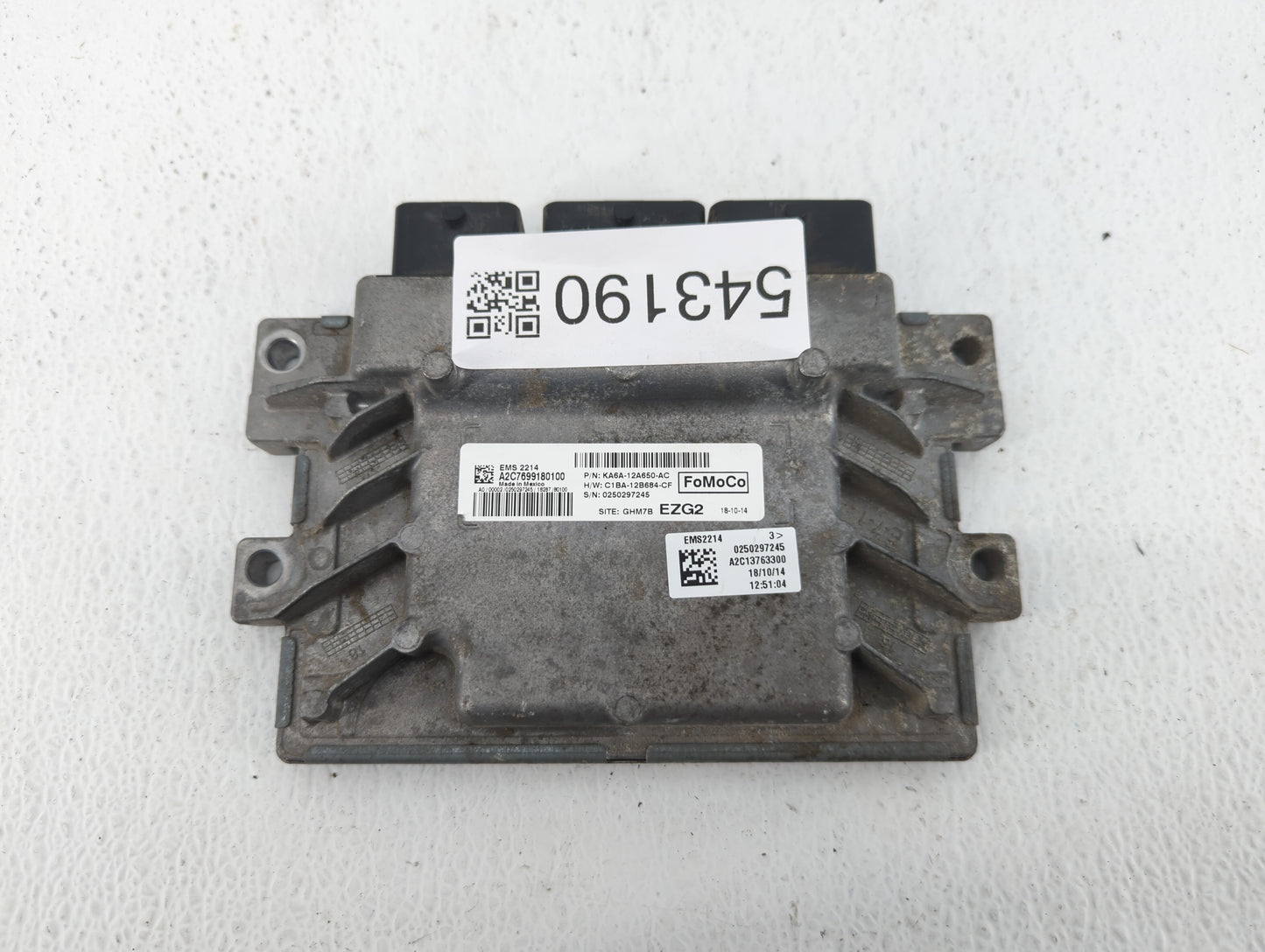 2019 Ford Fiesta PCM Engine Control Computer ECU ECM PCU OEM P/N:KA6A-12A650-AC Fits OEM Used Auto Parts - Oemusedautoparts1