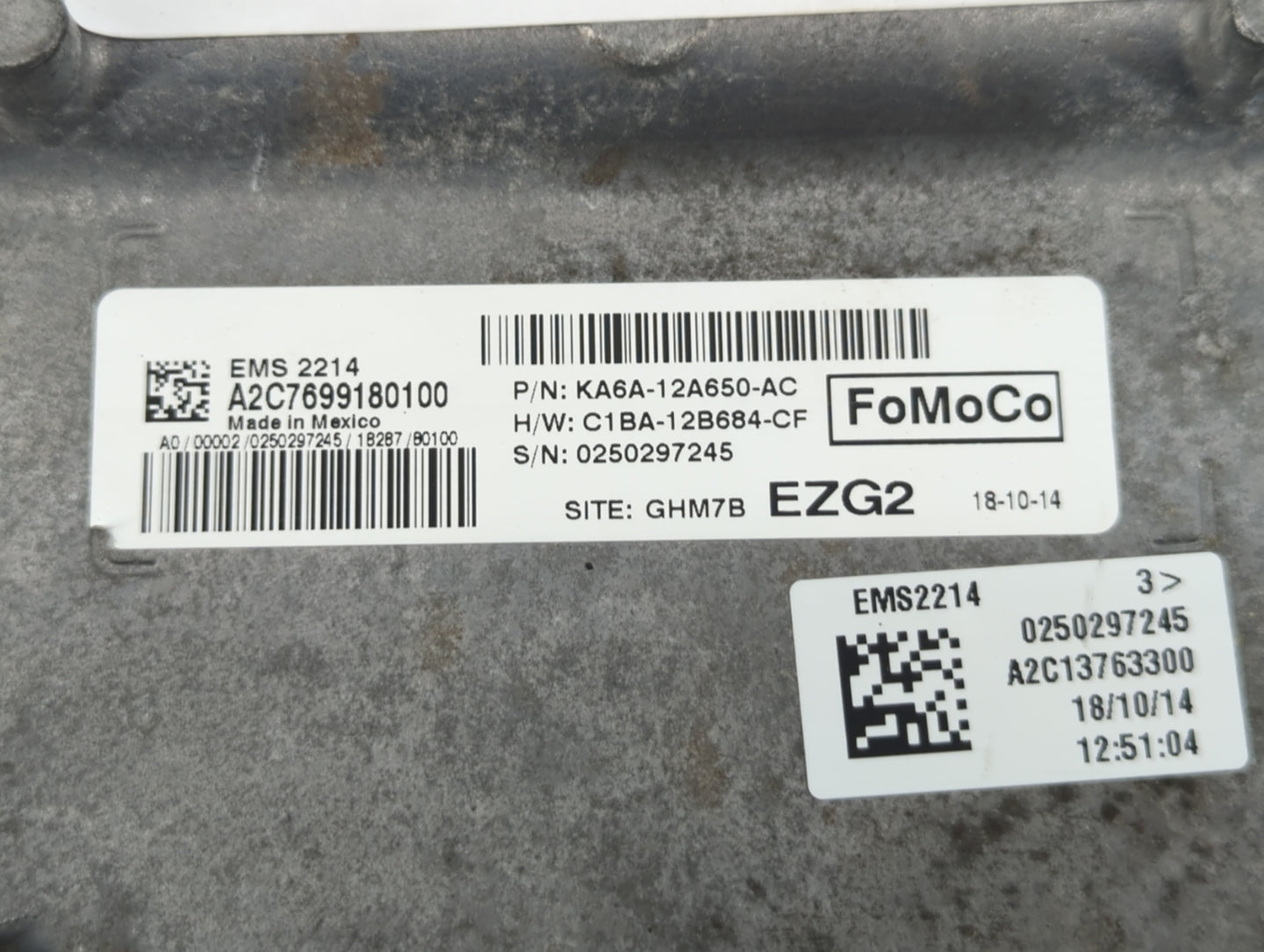 2019 Ford Fiesta PCM Engine Control Computer ECU ECM PCU OEM P/N:KA6A-12A650-AC Fits OEM Used Auto Parts - Oemusedautoparts1