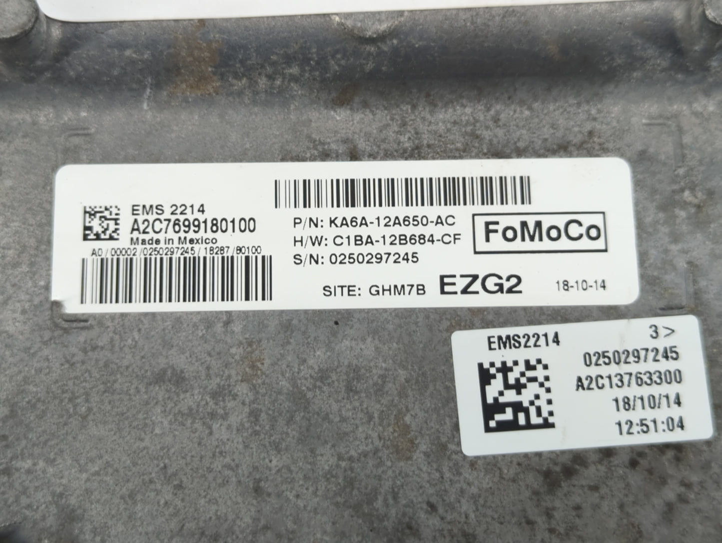 2019 Ford Fiesta PCM Engine Control Computer ECU ECM PCU OEM P/N:KA6A-12A650-AC Fits OEM Used Auto Parts - Oemusedautoparts1