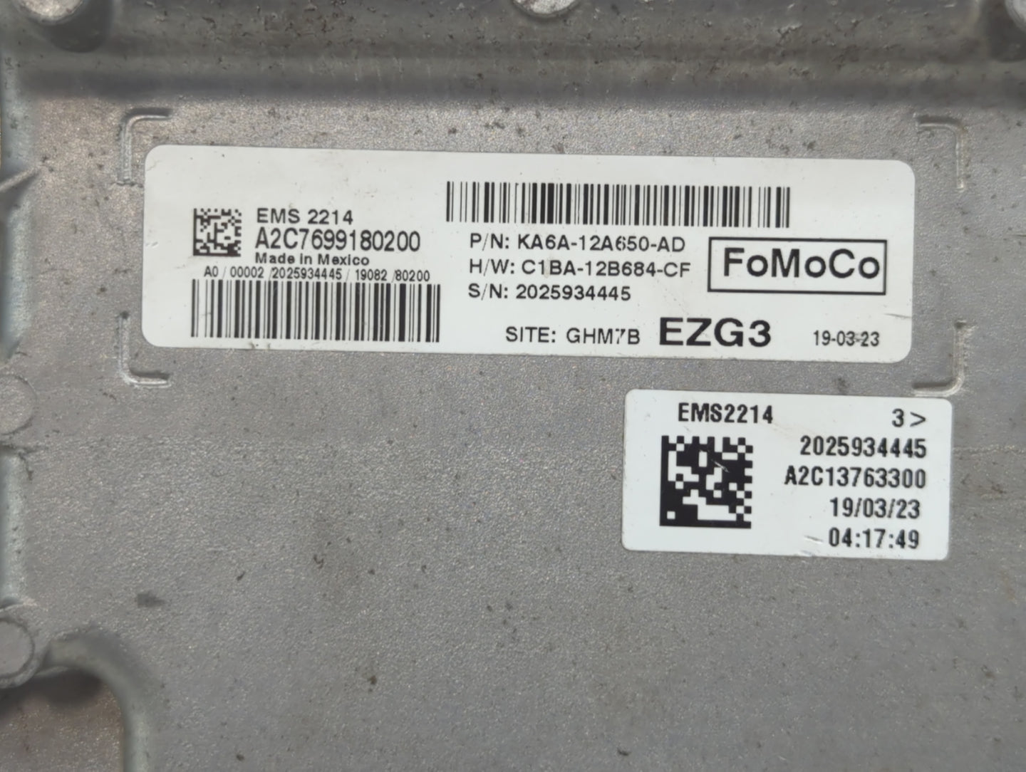 2019 Ford Fiesta PCM Engine Control Computer ECU ECM PCU OEM P/N:KA6A-12A650-AD Fits OEM Used Auto Parts - Oemusedautoparts1