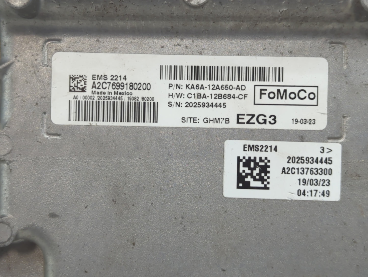 2019 Ford Fiesta PCM Engine Control Computer ECU ECM PCU OEM P/N:KA6A-12A650-AD Fits OEM Used Auto Parts - Oemusedautoparts1