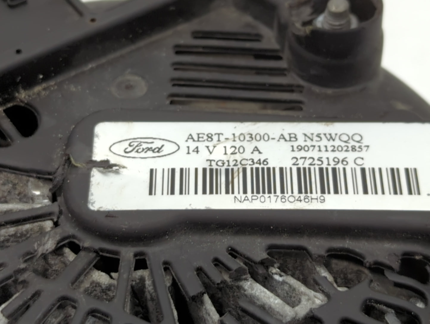 2011-2019 Ford Fiesta Alternator Replacement Generator Charging Assembly Engine OEM P/N:AE8T-10300-AB Fits OEM Used Auto Par