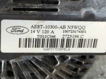 2011-2019 Ford Fiesta Alternator Replacement Generator Charging Assembly Engine OEM P/N:AE8T-10300-AB Fits OEM Used Auto Parts