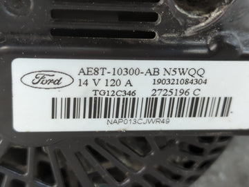 2011-2019 Ford Fiesta Alternator Replacement Generator Charging Assembly Engine OEM P/N:AE8T-10300-AB Fits OEM Used Auto Parts