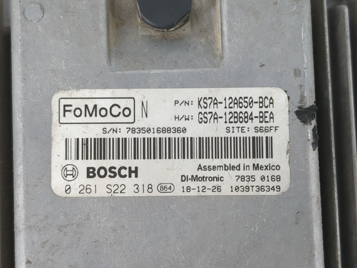 2017-2019 Ford Fusion PCM Engine Control Computer ECU ECM PCU OEM P/N:KS7A-12A650-BCA HS7A-12A650-ABB Fits Fits 2017 2018 20