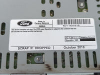 2019-2020 Ford Fusion Radio AM FM Cd Player Receiver Replacement P/N:KS7T-18D818-YB Fits Fits 2019 2020 OEM Used Auto Parts 