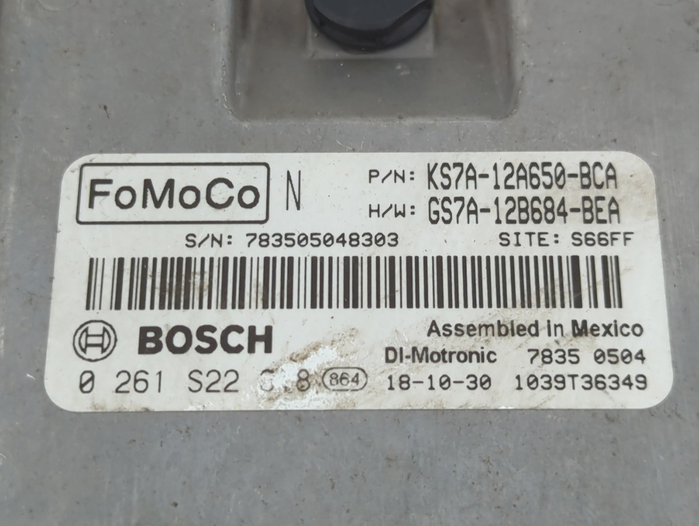 2017-2019 Ford Fusion PCM Engine Control Computer ECU ECM PCU OEM P/N:KS7A-12A650-BCA Fits Fits 2017 2018 2019 OEM Used Auto