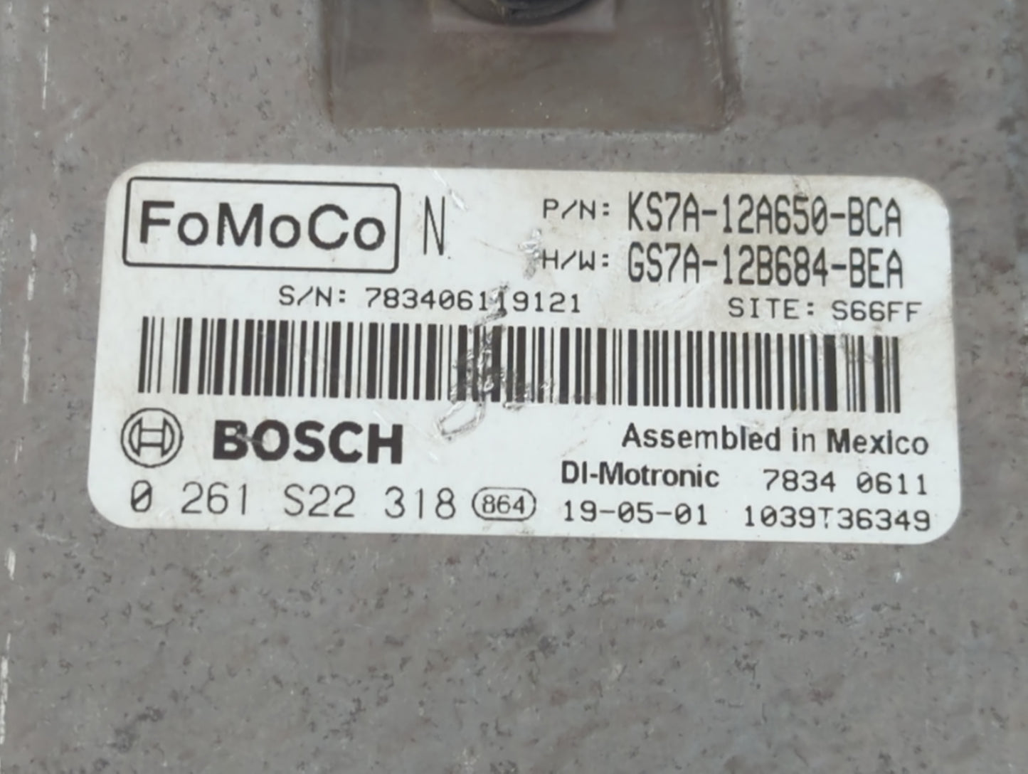 2017-2019 Ford Fusion PCM Engine Control Computer ECU ECM PCU OEM P/N:KS7A-12A650-BCA Fits Fits 2017 2018 2019 OEM Used Auto