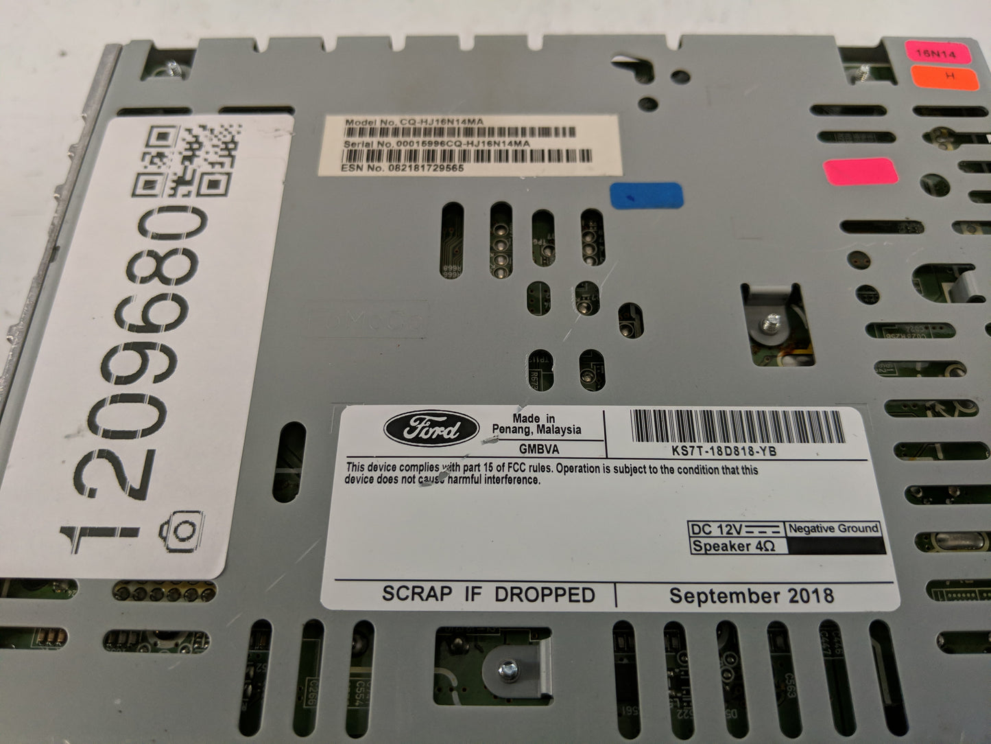 2017-2020 Ford Fusion Radio AM FM Cd Player Receiver Replacement P/N:CQ-HJ16N14MA KS7T-18D818-YB Fits Fits 2017 2018 2019 20