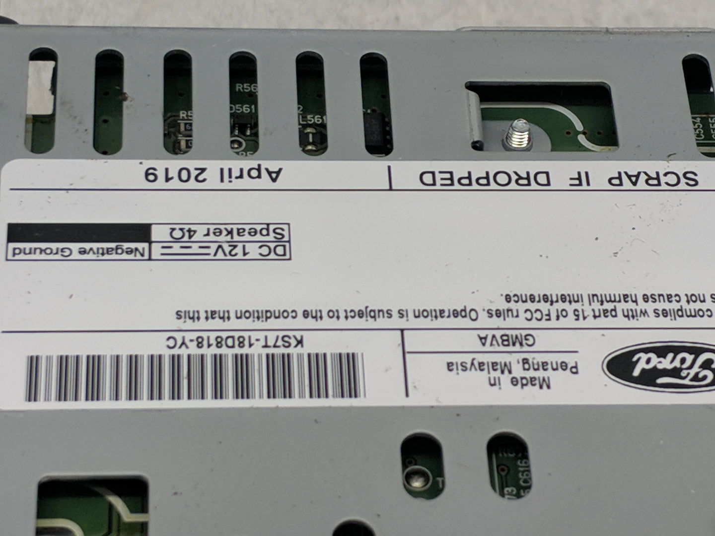 2019-2020 Ford Fusion Radio AM FM Cd Player Receiver Replacement P/N:KS7T-18D818-YC Fits Fits 2019 2020 OEM Used Auto Parts 