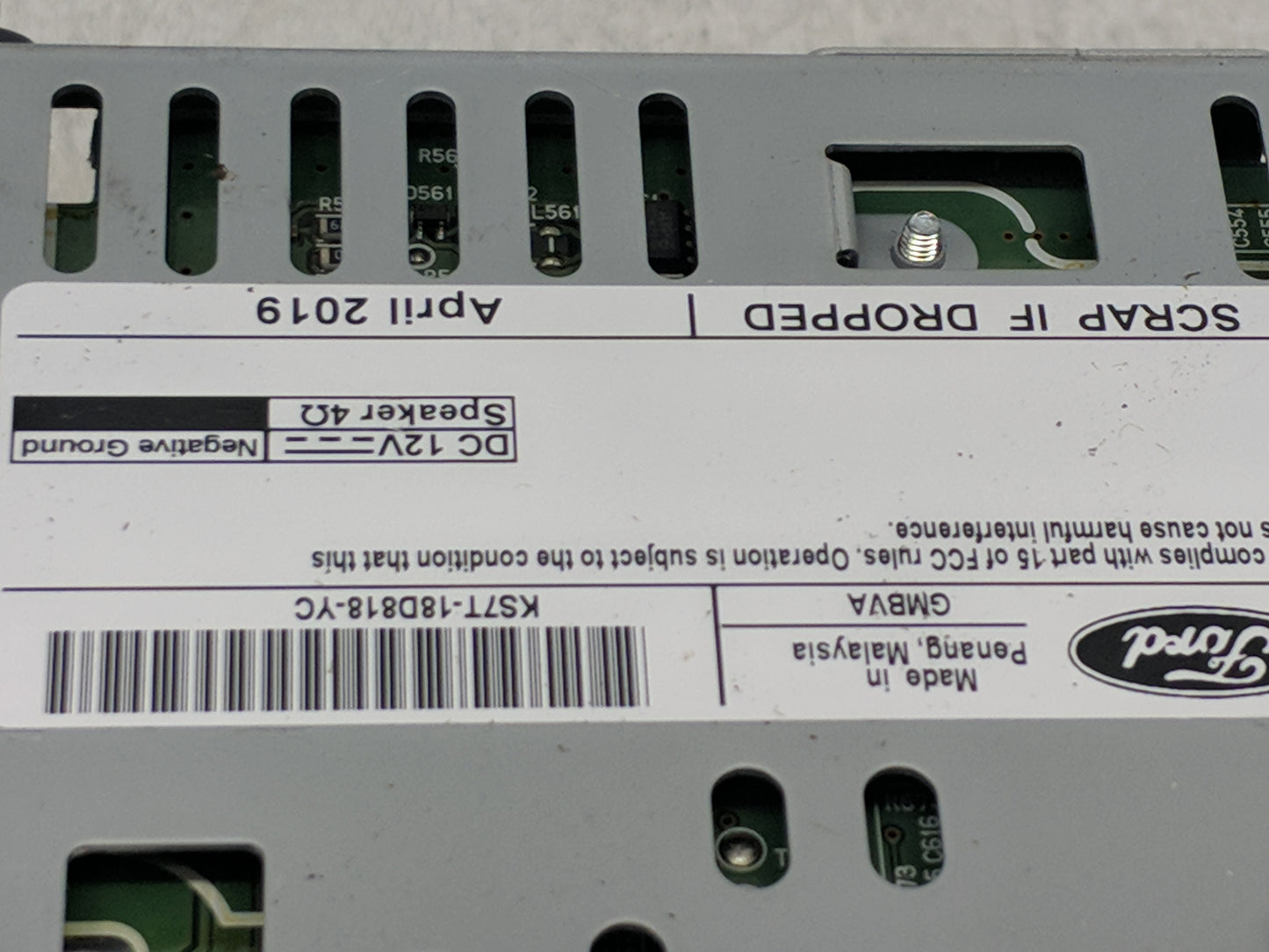 2019-2020 Ford Fusion Radio AM FM Cd Player Receiver Replacement P/N:KS7T-18D818-YC Fits Fits 2019 2020 OEM Used Auto Parts 
