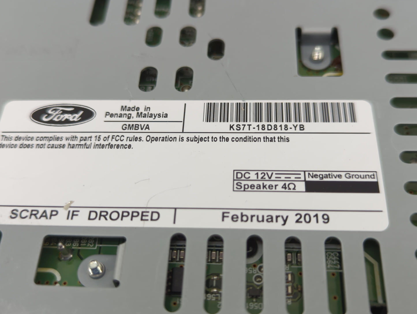 2019-2020 Ford Fusion Radio AM FM Cd Player Receiver Replacement P/N:KS7T-18D818-YB Fits Fits 2019 2020 OEM Used Auto Parts 