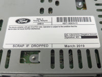 2019-2020 Ford Fusion Radio AM FM Cd Player Receiver Replacement P/N:KS7T-18D818-YC Fits Fits 2019 2020 OEM Used Auto Parts 