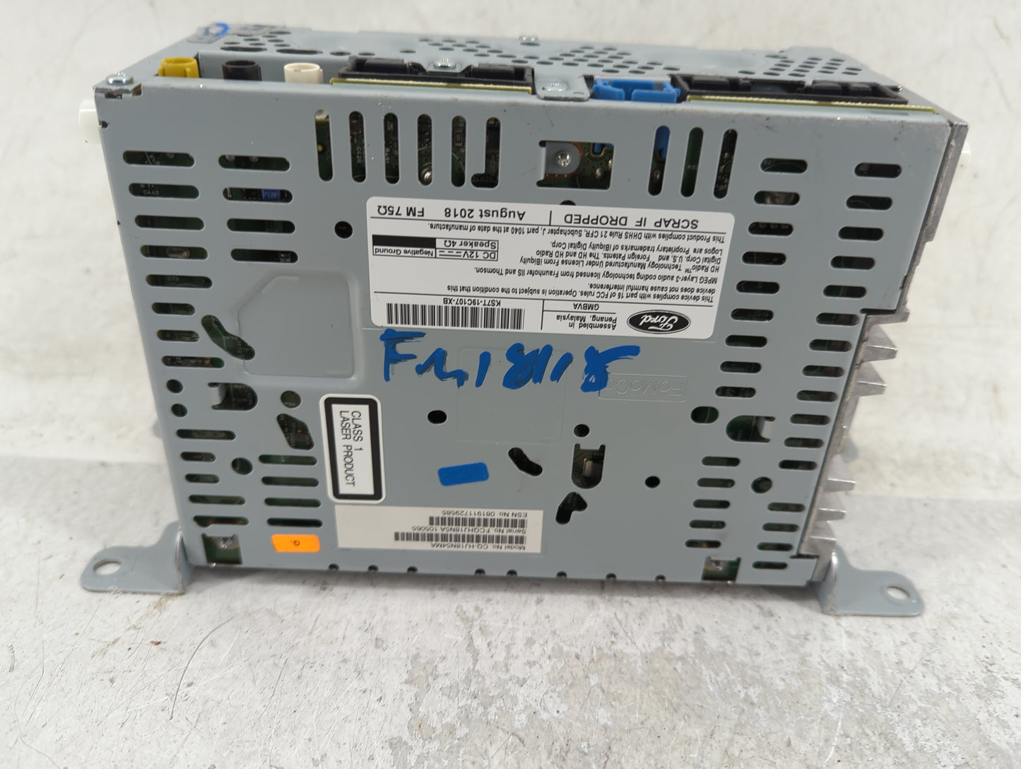 2019-2020 Ford Fusion Radio AM FM Cd Player Receiver Replacement P/N:KS7T-19C107-XB Fits Fits 2019 2020 OEM Used Auto Parts 