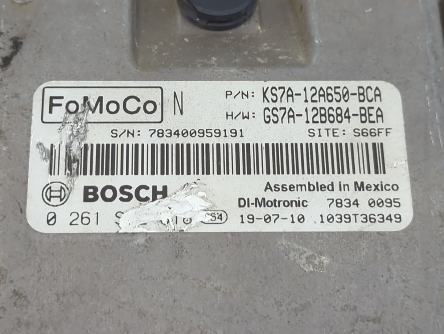 2017-2019 Ford Fusion PCM Engine Control Computer ECU ECM PCU OEM P/N:KS7A-12A650-BCA Fits Fits 2017 2018 2019 OEM Used Auto