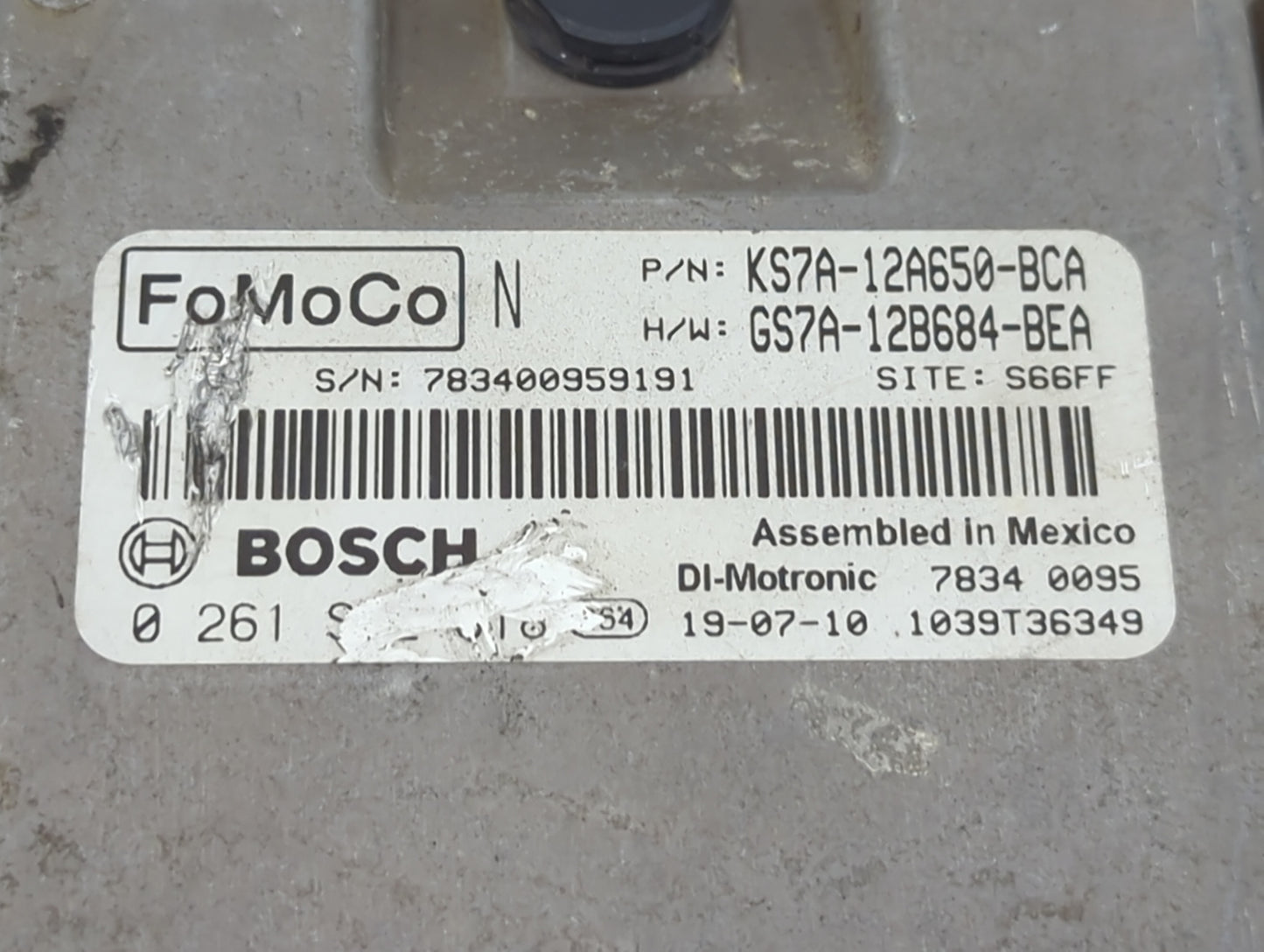 2017-2019 Ford Fusion PCM Engine Control Computer ECU ECM PCU OEM P/N:KS7A-12A650-BCA Fits Fits 2017 2018 2019 OEM Used Auto