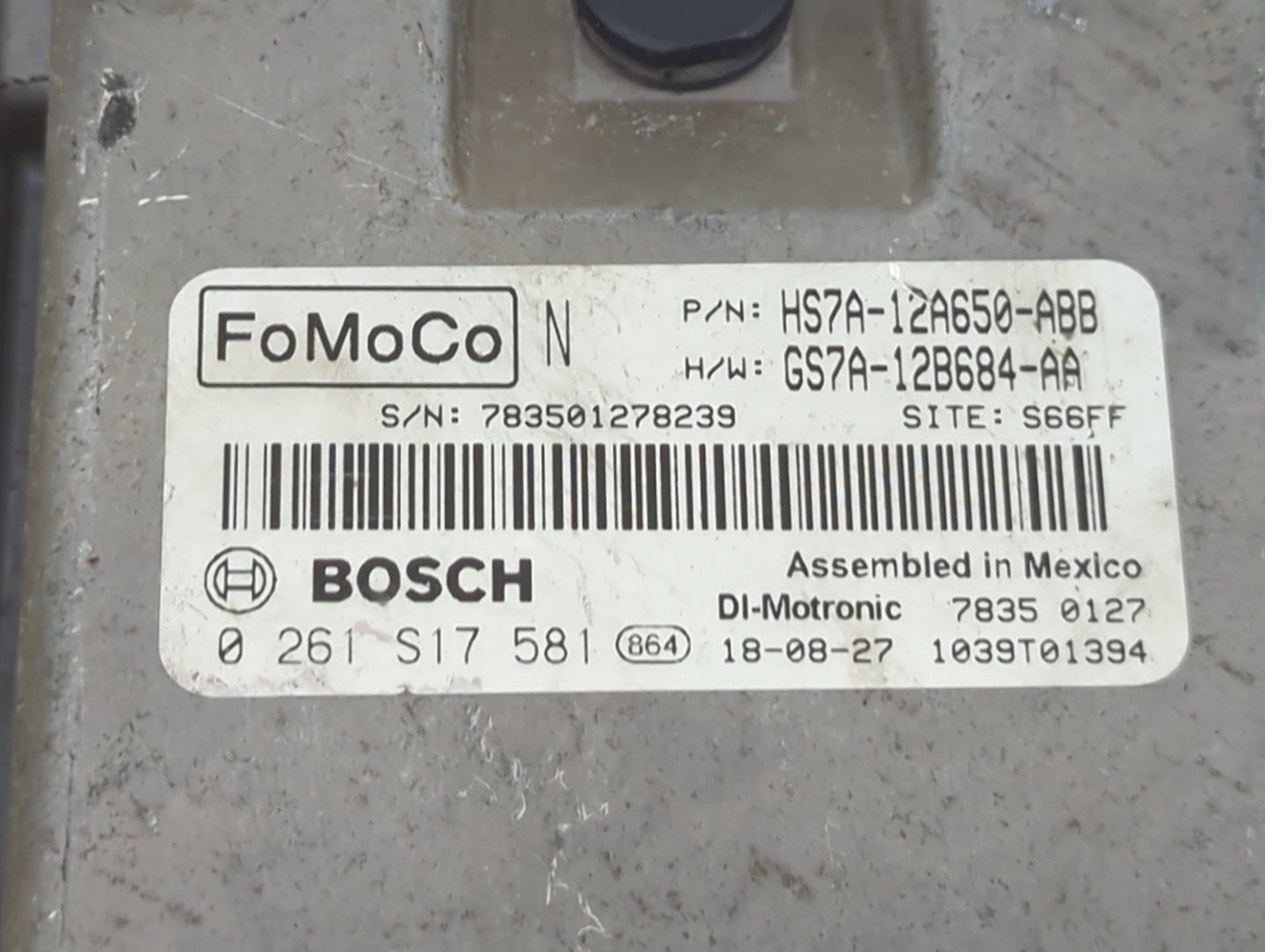 2017-2019 Ford Fusion PCM Engine Control Computer ECU ECM PCU OEM P/N:HS7A-12A650-ABB GS7A-12B684-AA Fits Fits 2017 2018 201