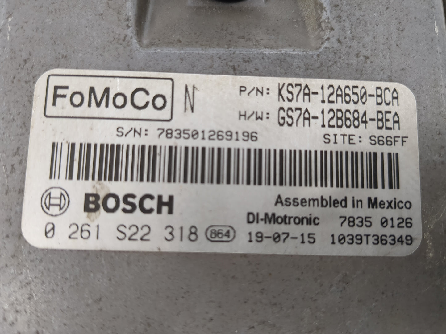 2017-2019 Ford Fusion PCM Engine Control Computer ECU ECM PCU OEM P/N:KS7A-12A650-BCA GS7A-12B684-BEA Fits Fits 2017 2018 20