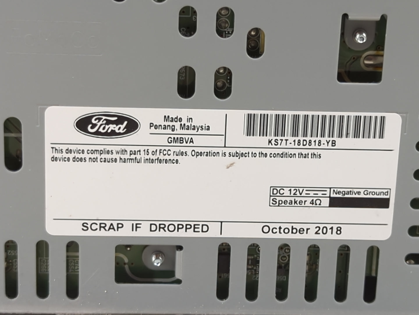 2019-2020 Ford Fusion Radio AM FM Cd Player Receiver Replacement P/N:CQ-HJ16N14MA KS7T-18D818-YB Fits Fits 2019 2020 OEM Use