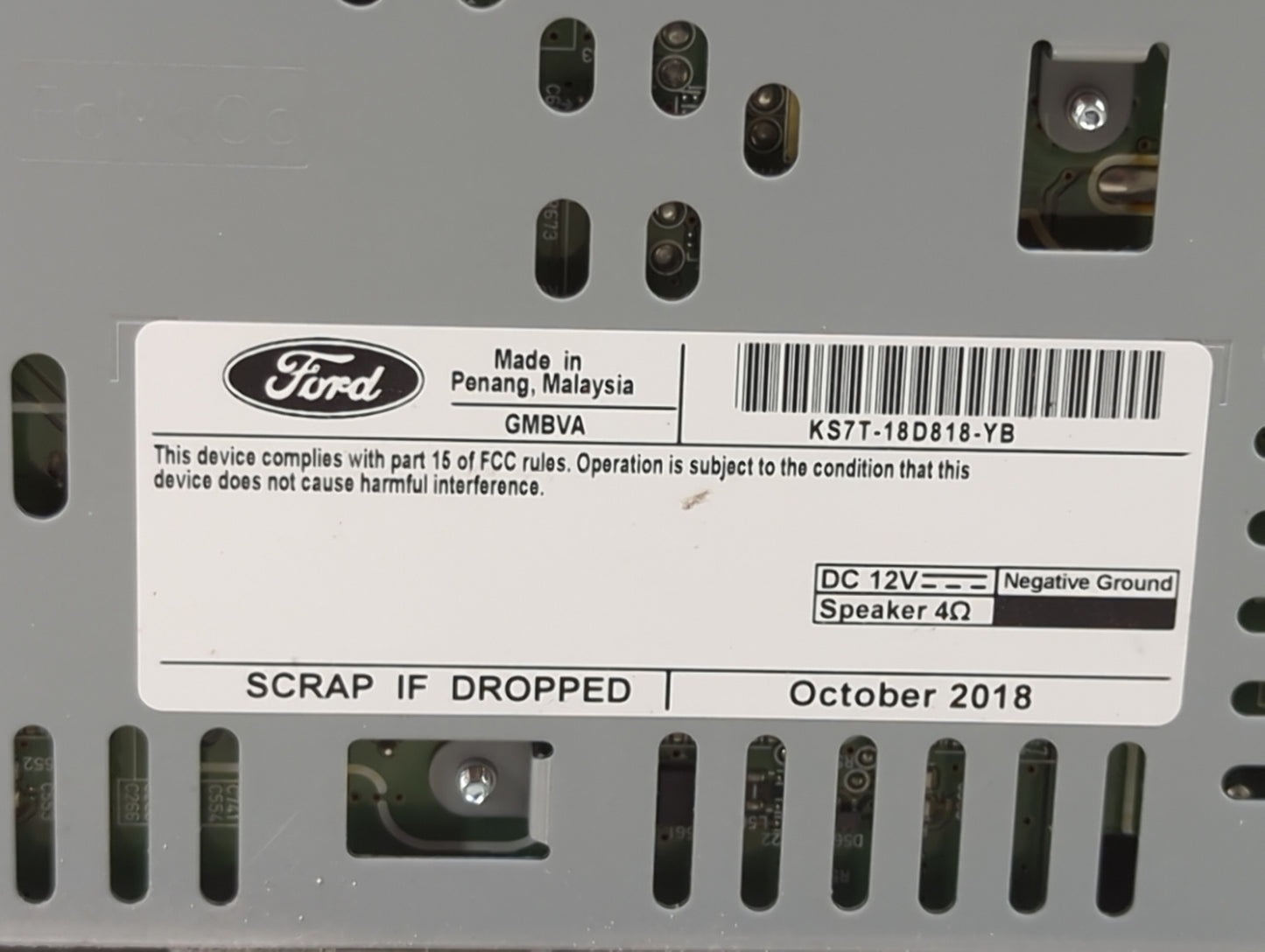 2019-2020 Ford Fusion Radio AM FM Cd Player Receiver Replacement P/N:CQ-HJ16N14MA KS7T-18D818-YB Fits Fits 2019 2020 OEM Use